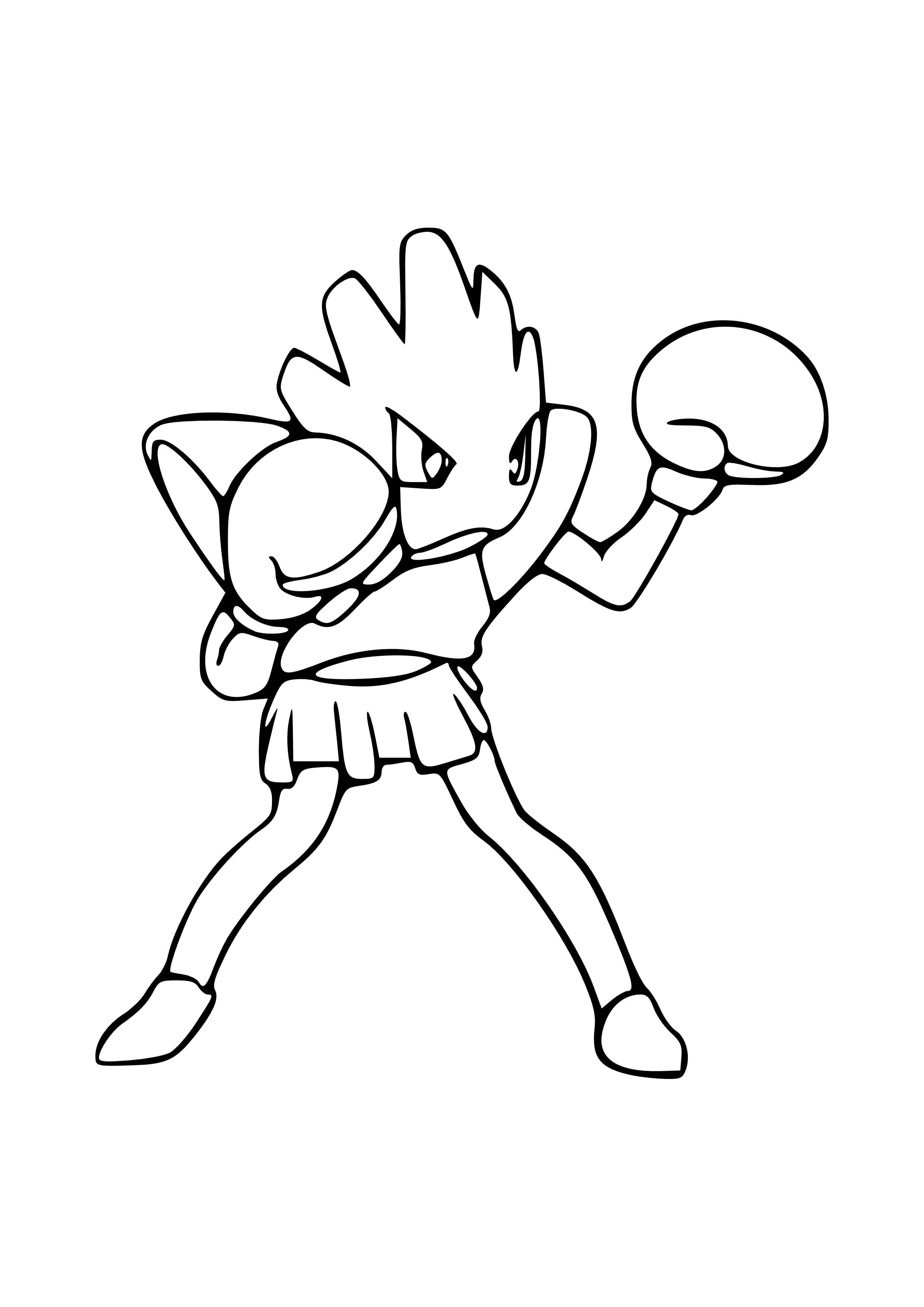 Página para colorear Hitmonchan (A4) para imprimir