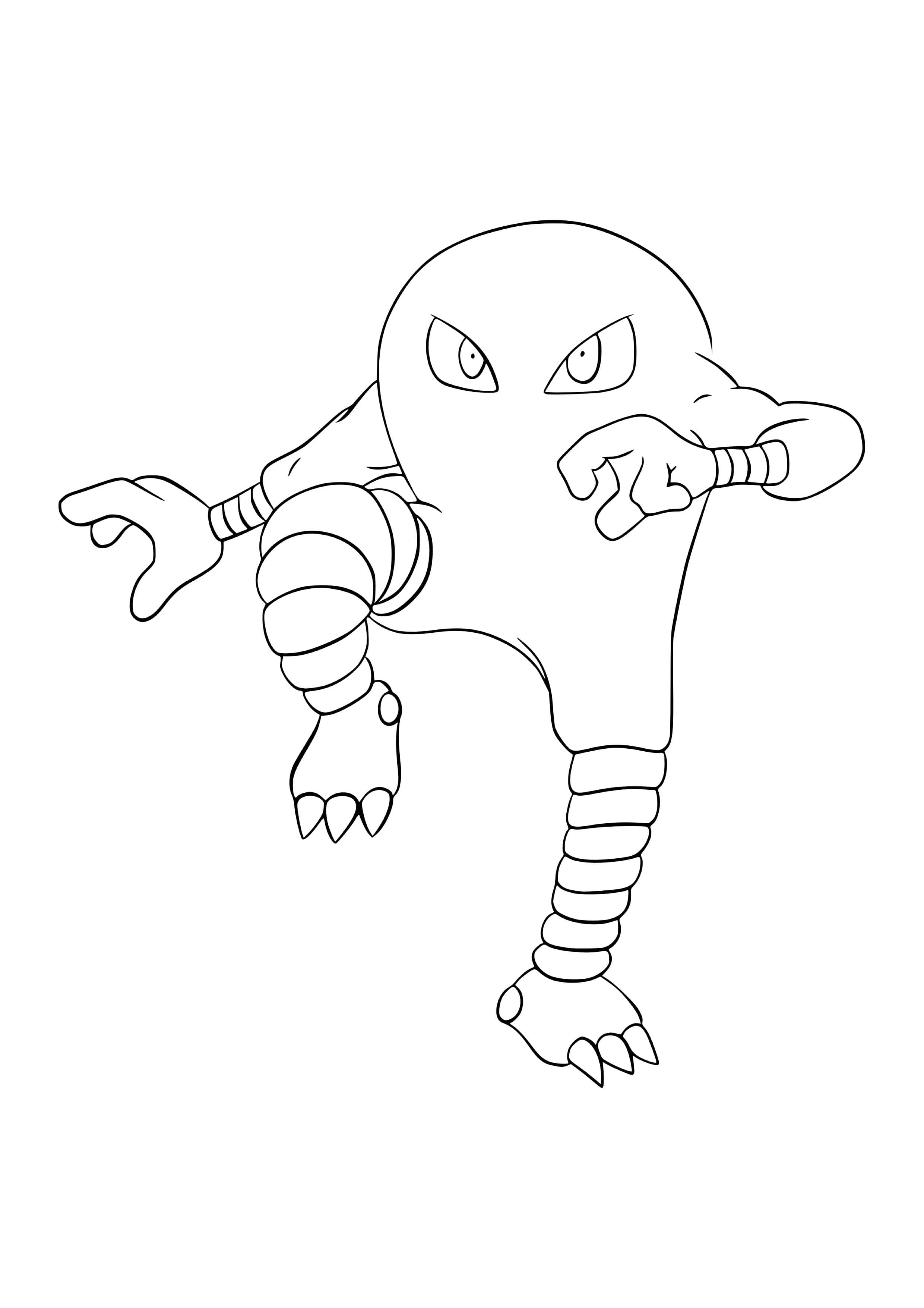 Página para colorear Hitmonlee (A4) para imprimir