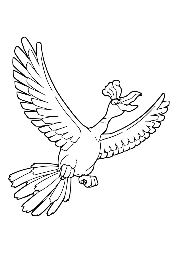 Página para colorear Ho-Oh (A4) para imprimir