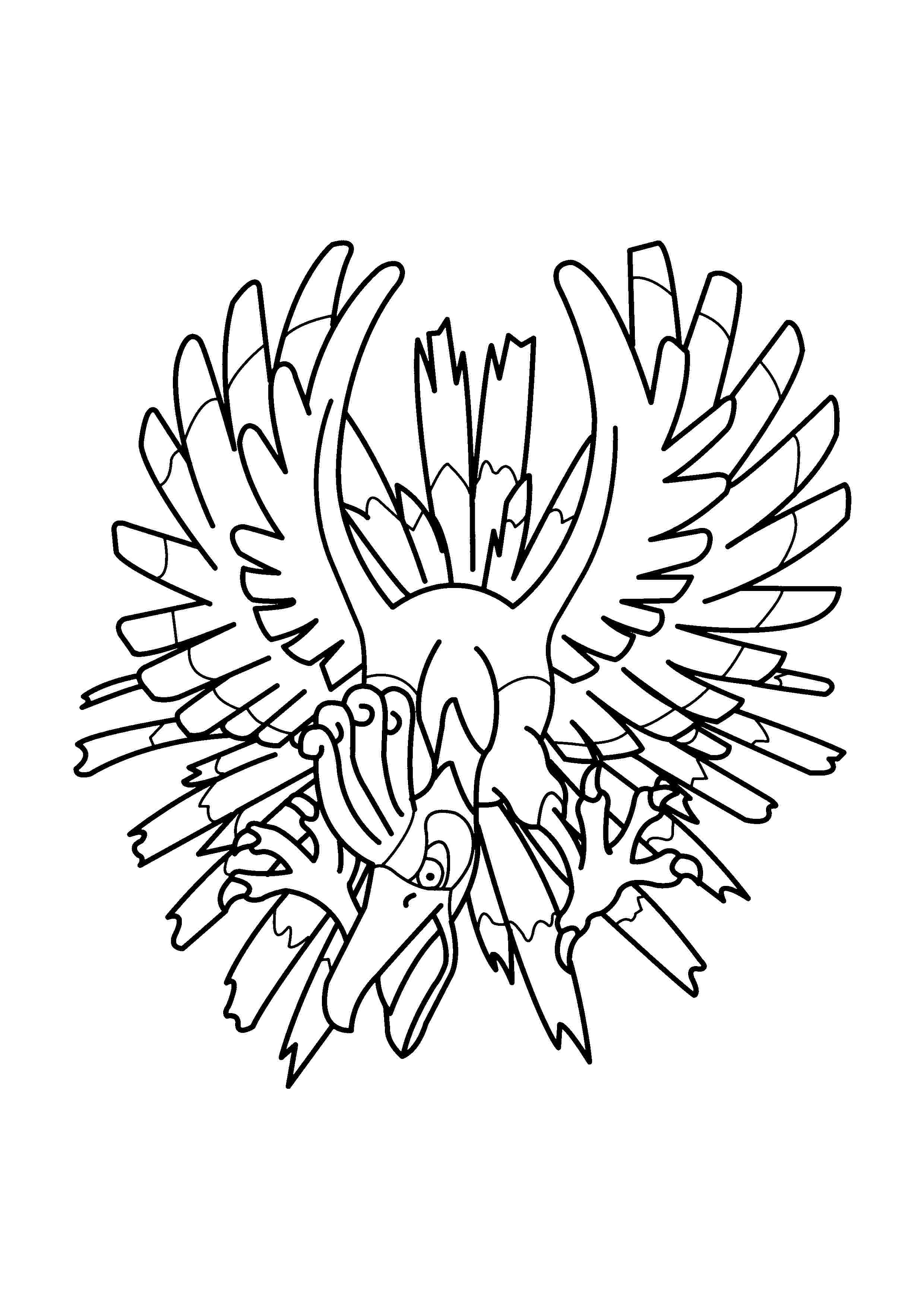 Página para colorear Ho-Oh (A4) para imprimir