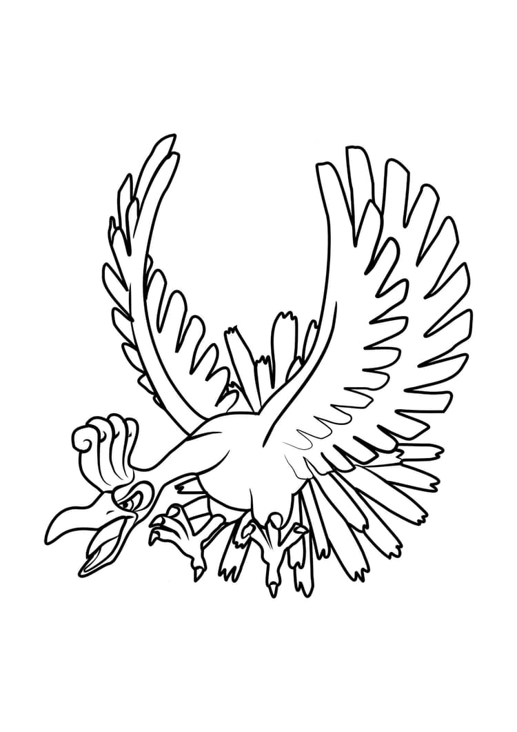 Página para colorear Ho-Oh (A4) para imprimir