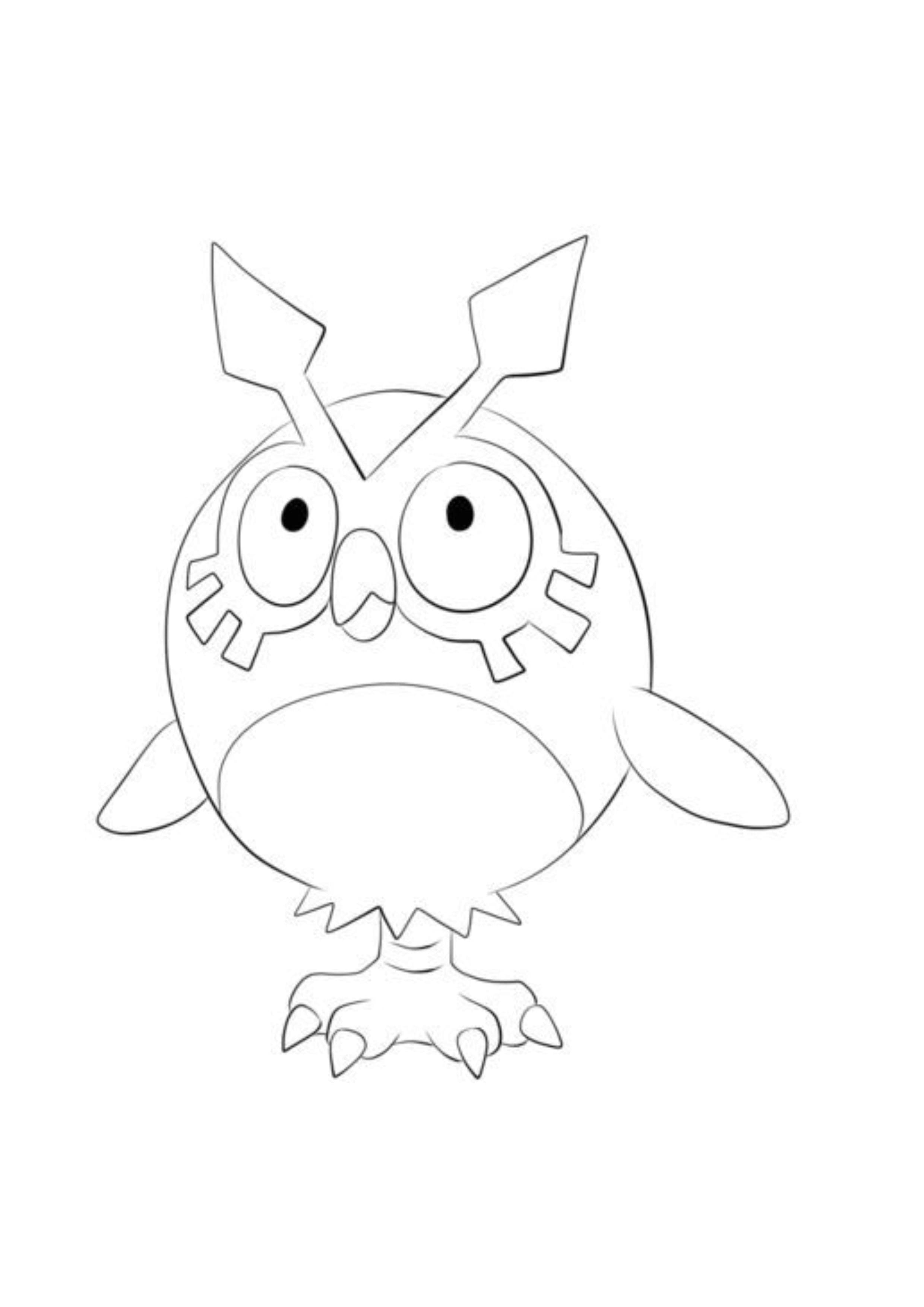 Página para colorear Hoothoot (A4) para imprimir