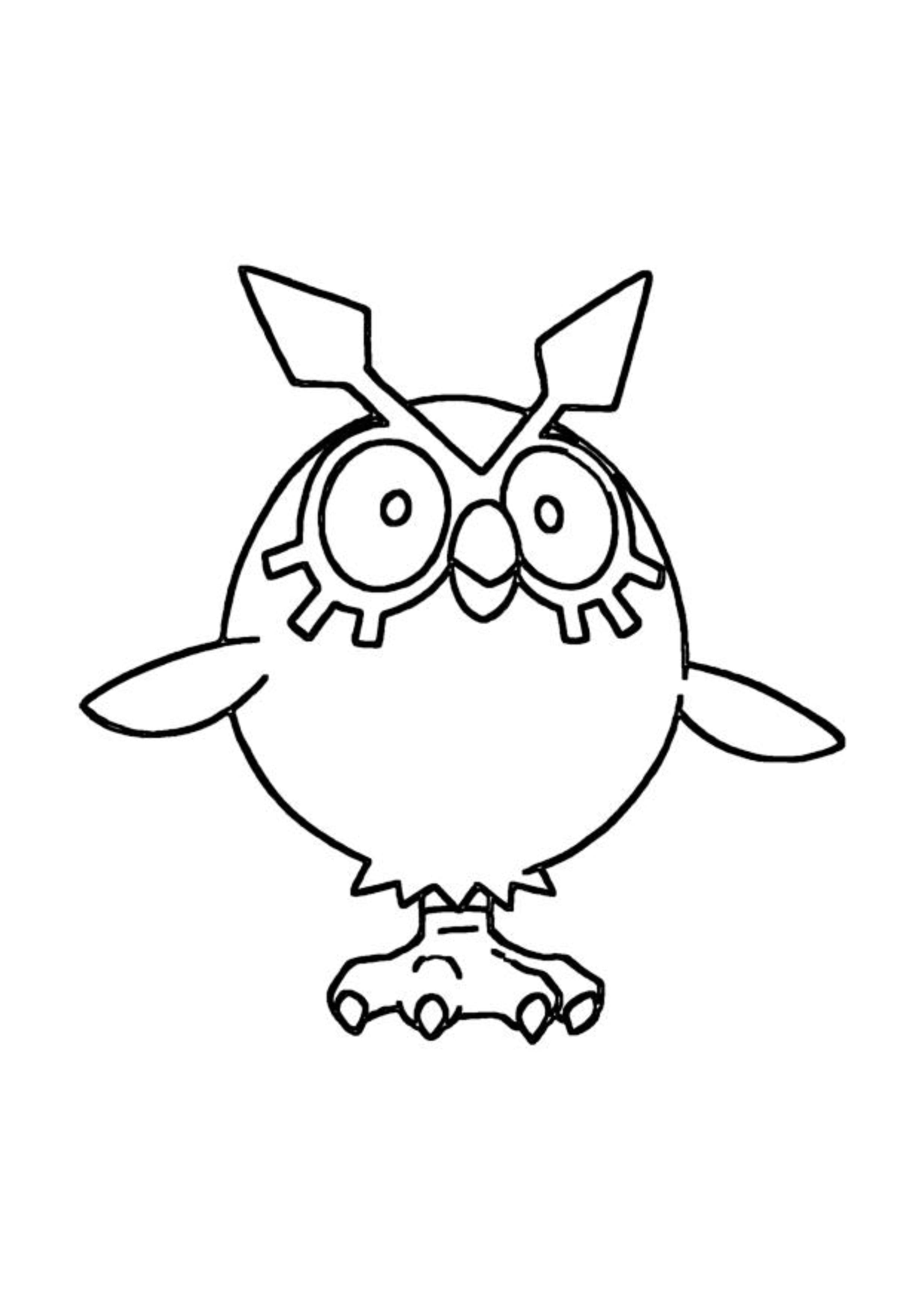 Página para colorear Hoothoot (A4) para imprimir