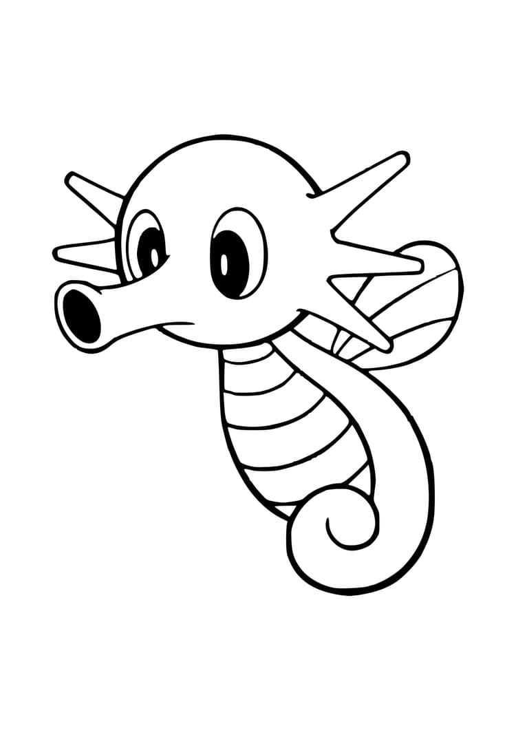 Página para colorear Horsea (A4) para imprimir