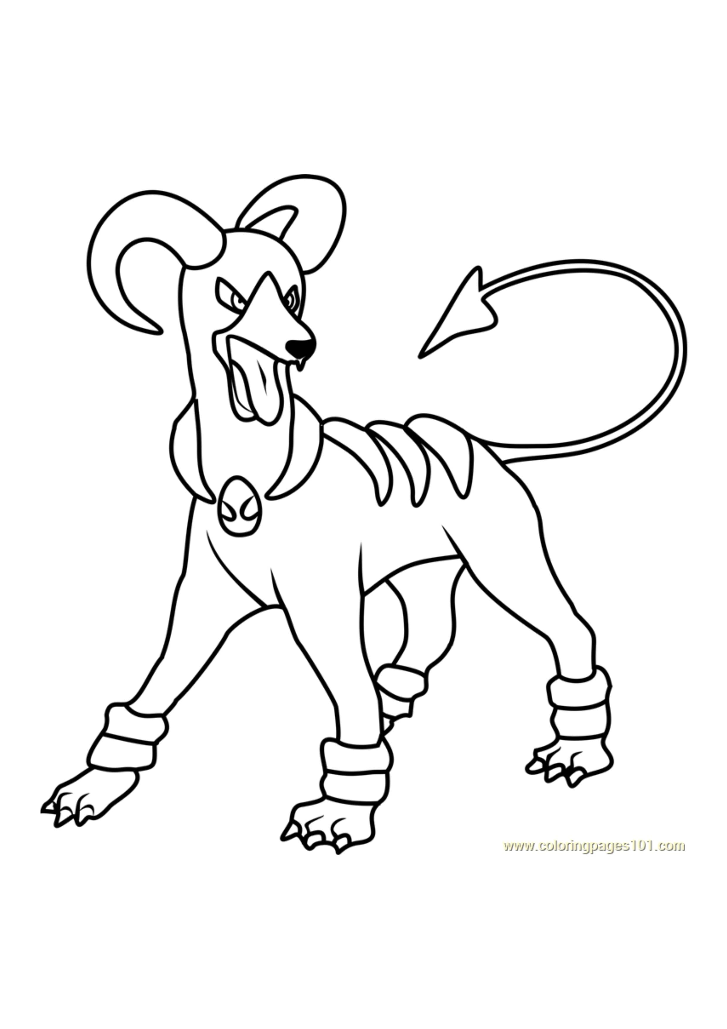 Página para colorear Houndoom (A4) para imprimir