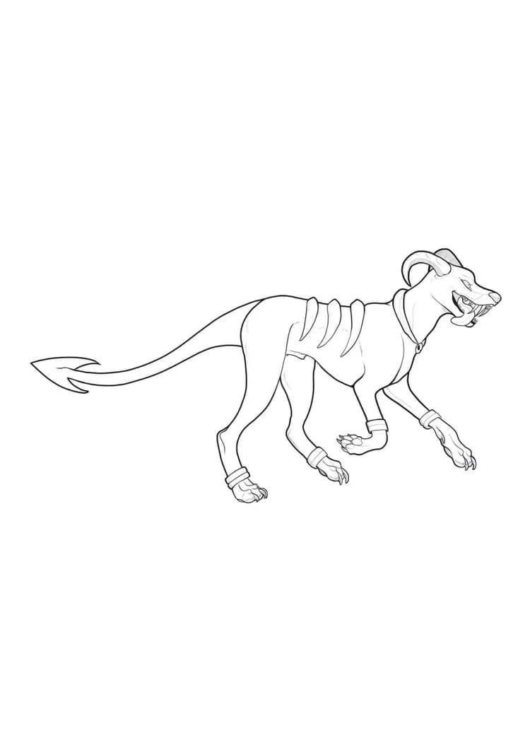 Página para colorear Houndoom (A4) para imprimir
