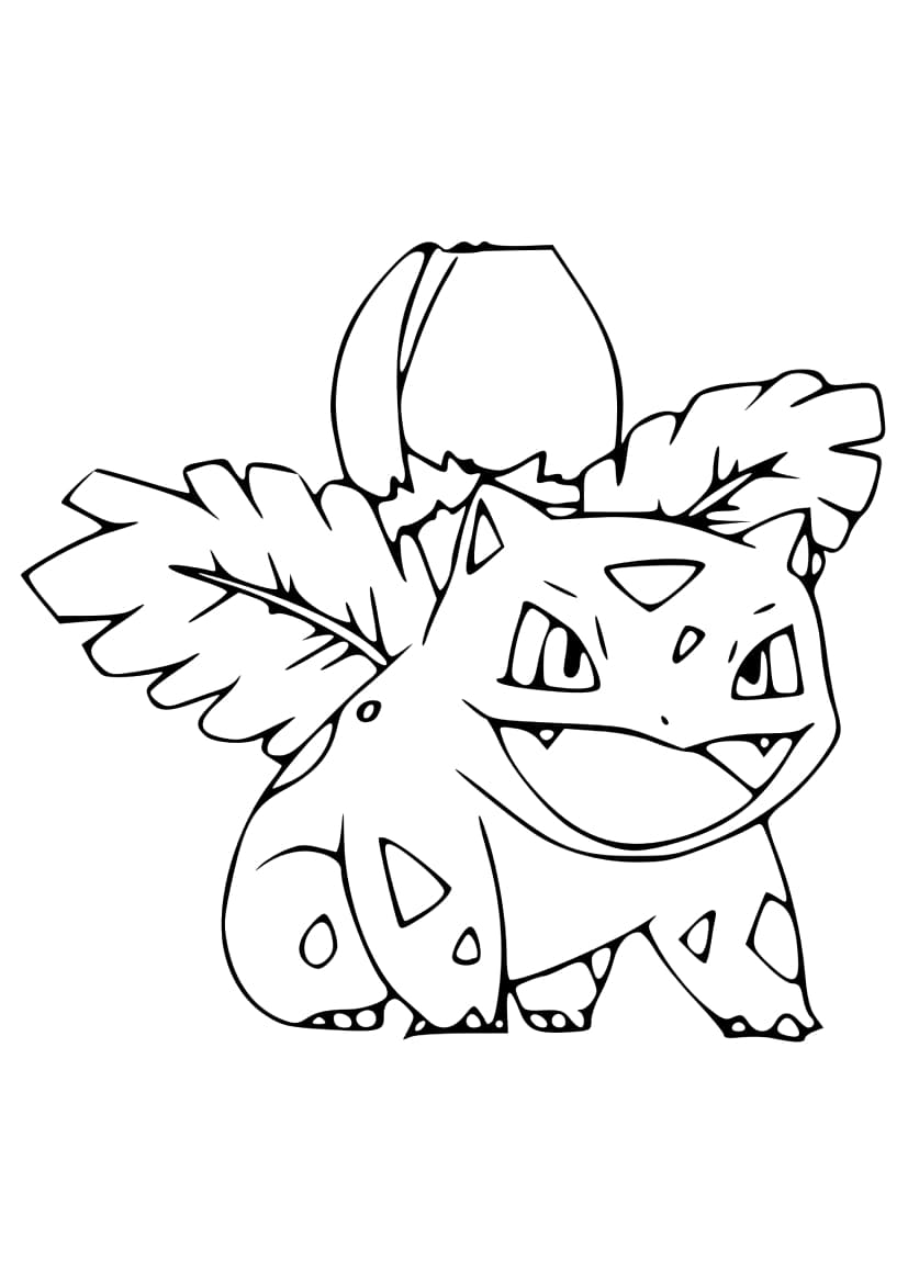 Página para colorear Ivysaur (A4) para imprimir