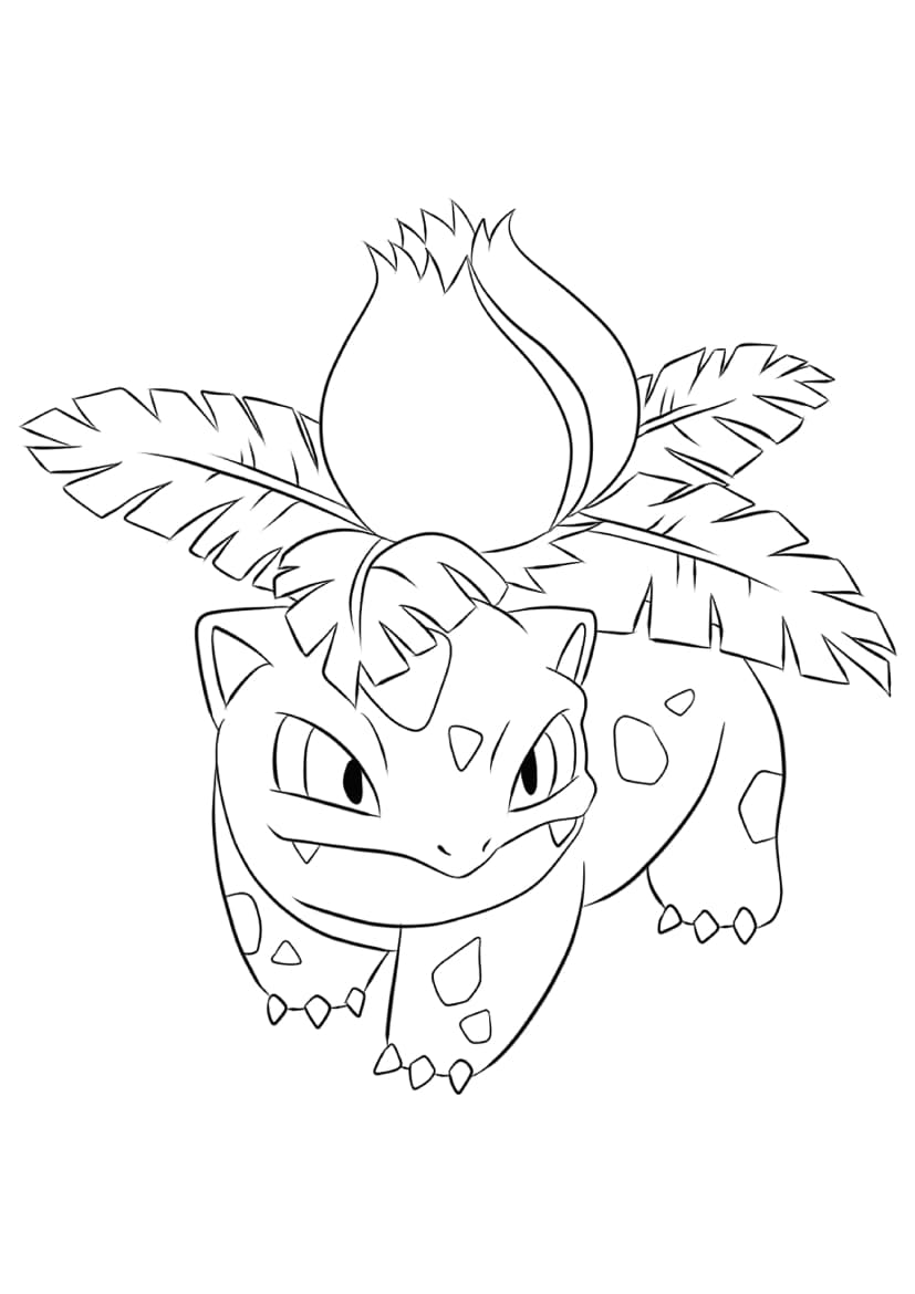 Página para colorear Ivysaur (A4) para imprimir