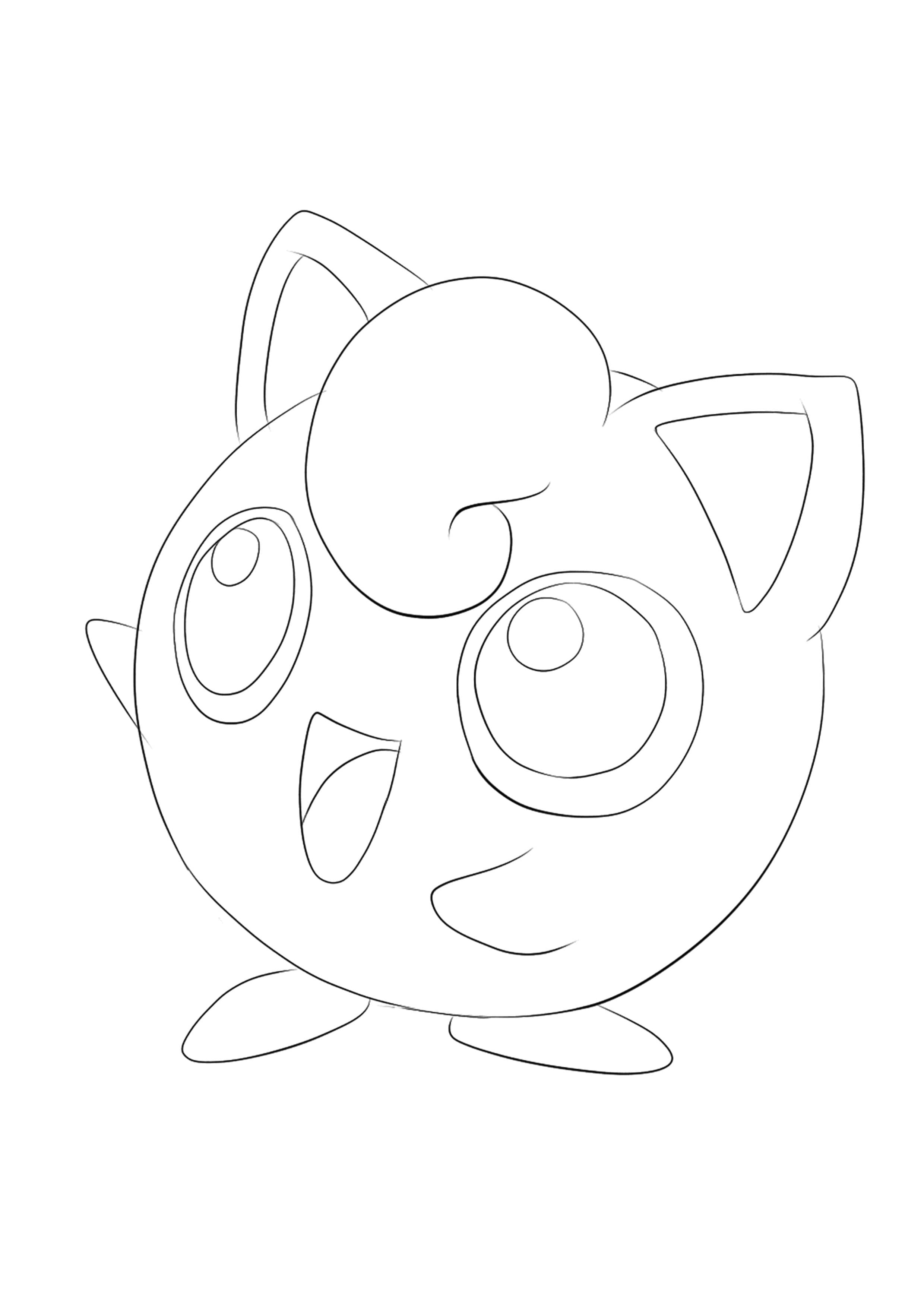 Página para colorear Jigglypuff (A4) para imprimir
