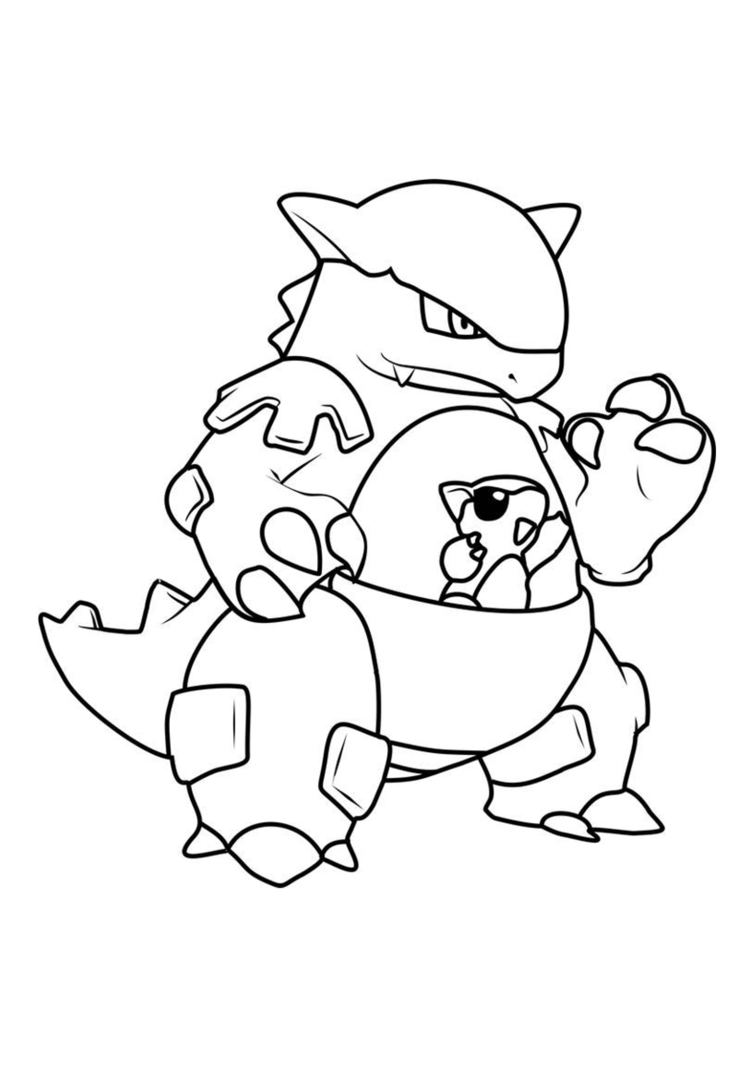 Página para colorear Kangaskhan (A4) para imprimir