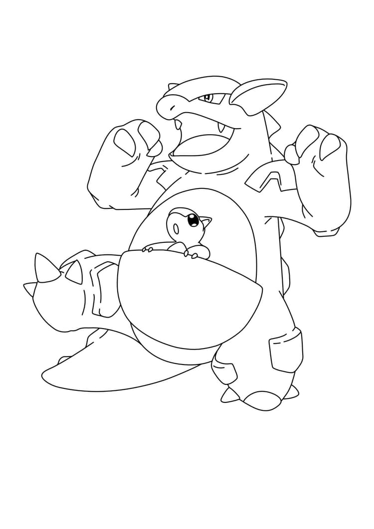 Página para colorear Kangaskhan (A4) para imprimir
