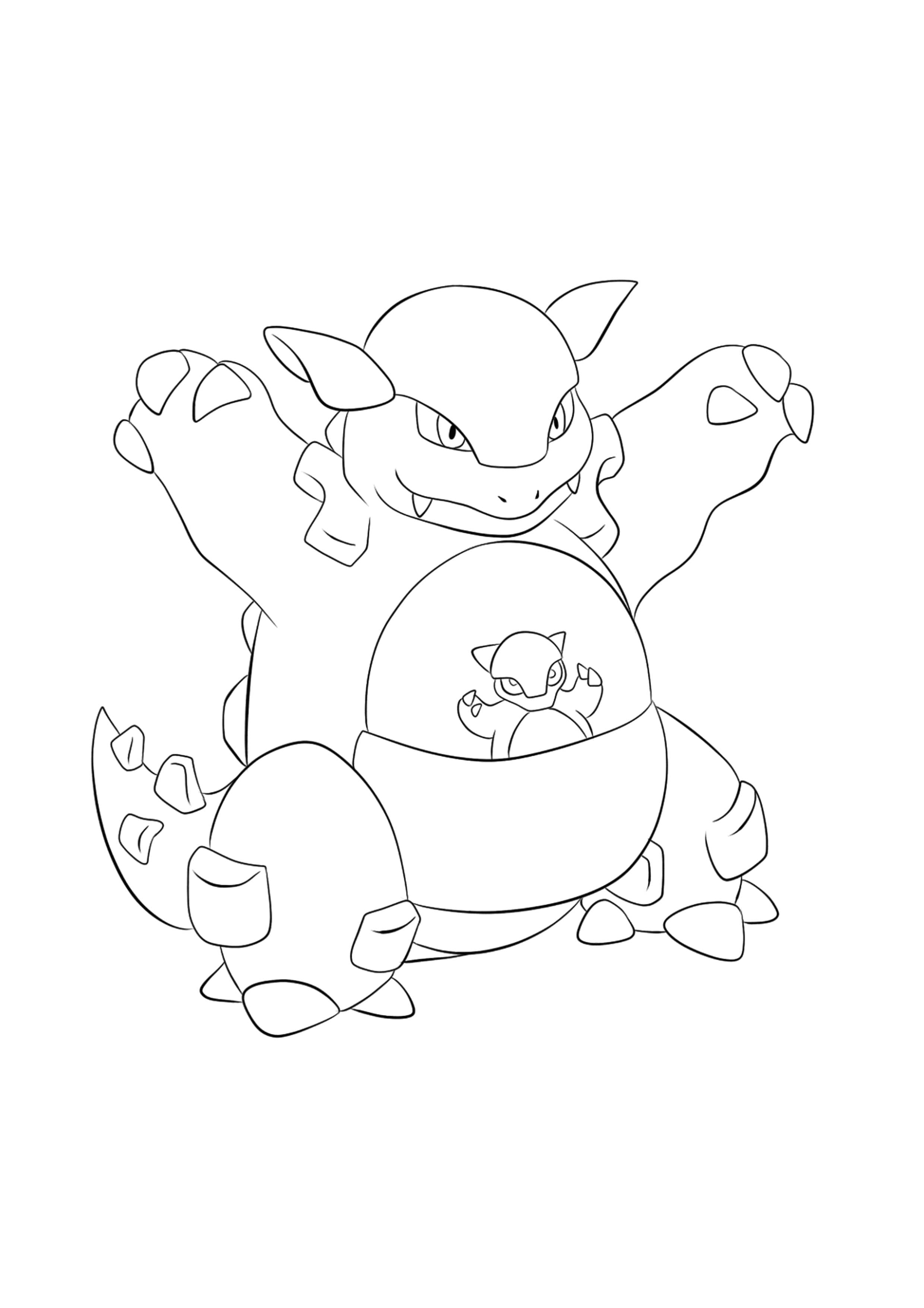 Página para colorear Kangaskhan (A4) para imprimir