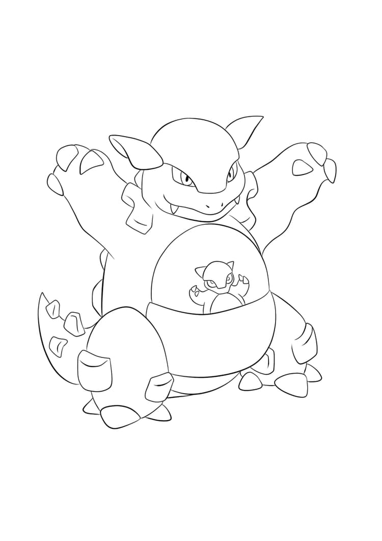 Página para colorear Kangaskhan (A4) para imprimir