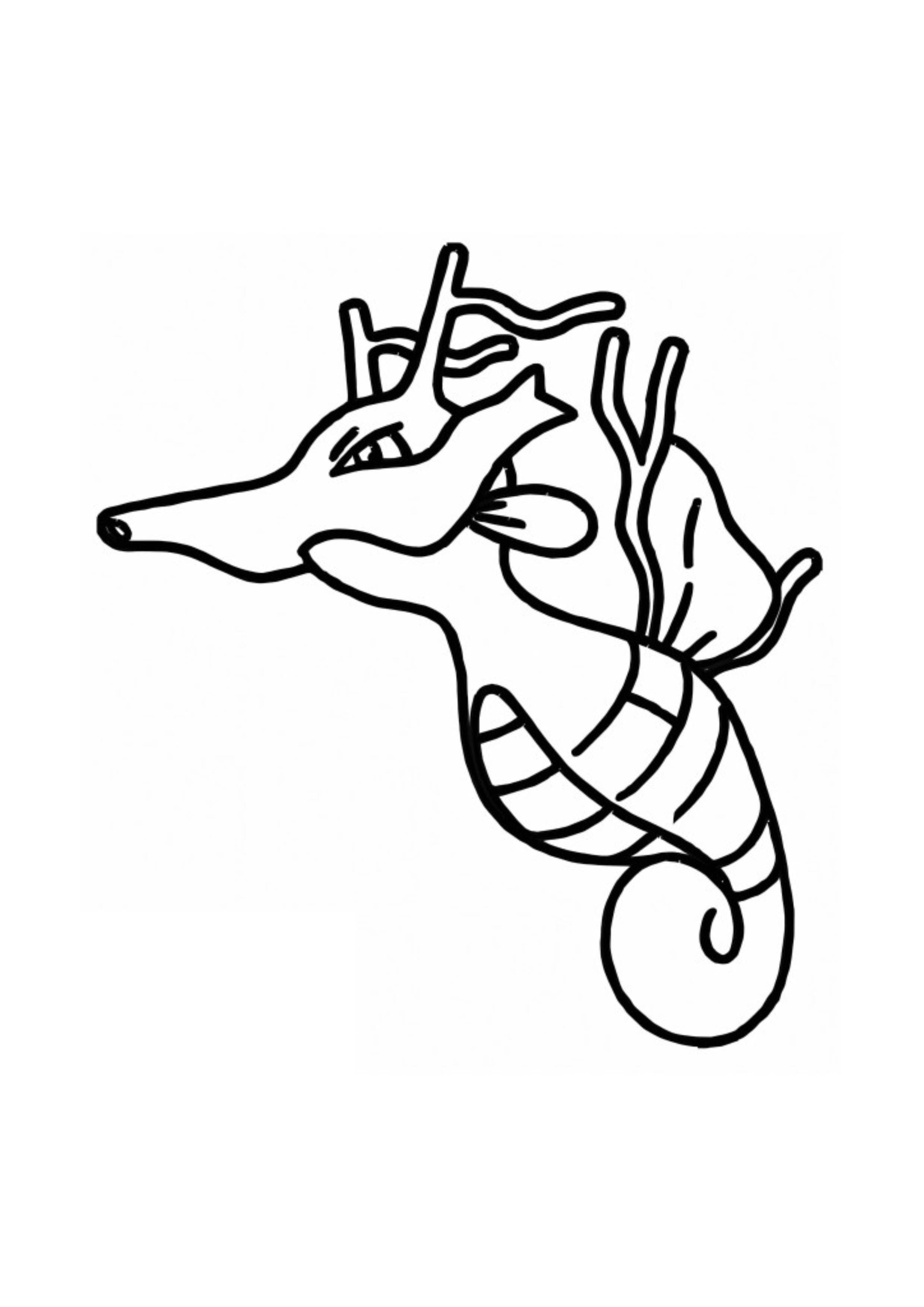 Página para colorear Kingdra (A4) para imprimir