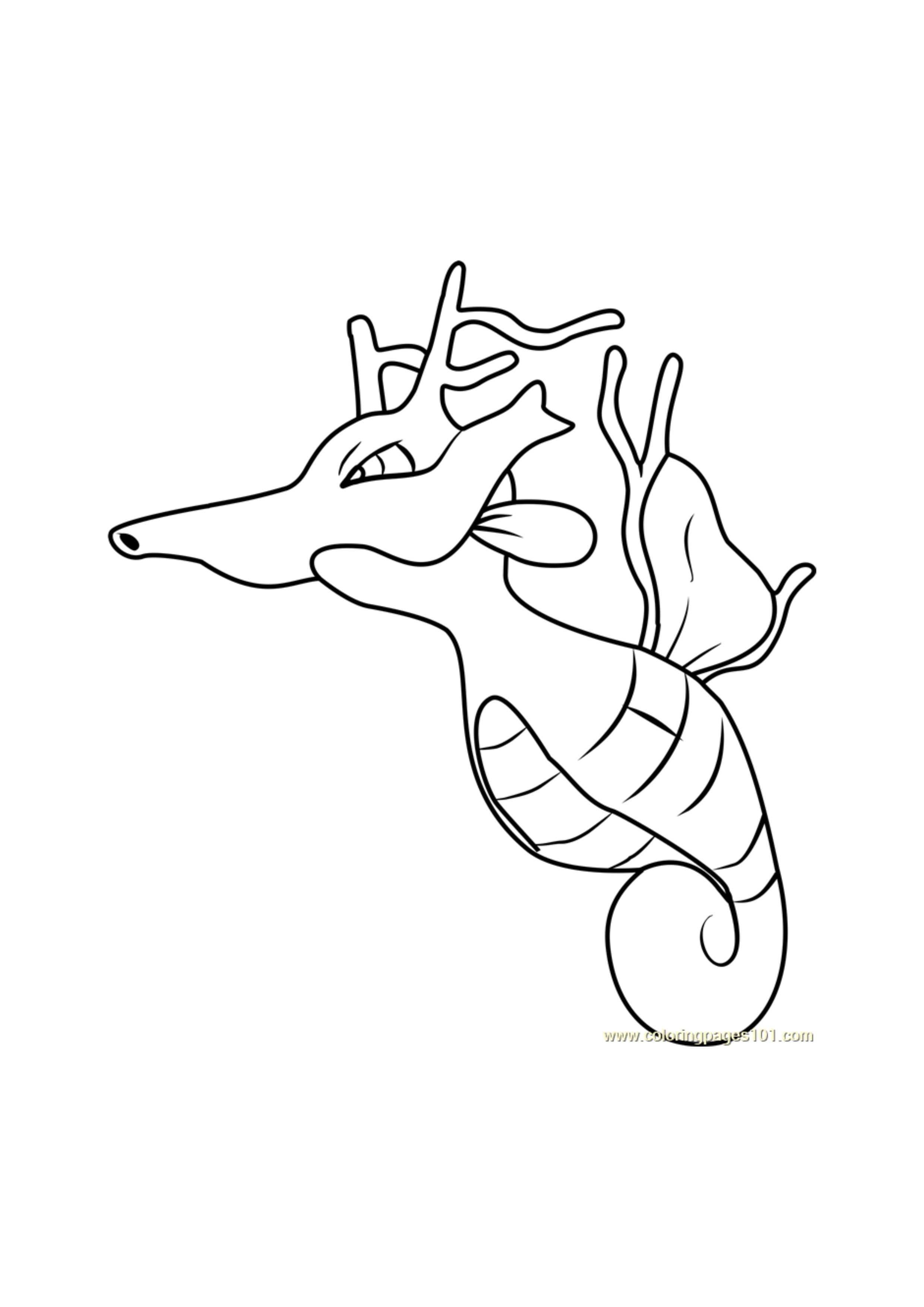 Página para colorear Kingdra (A4) para imprimir