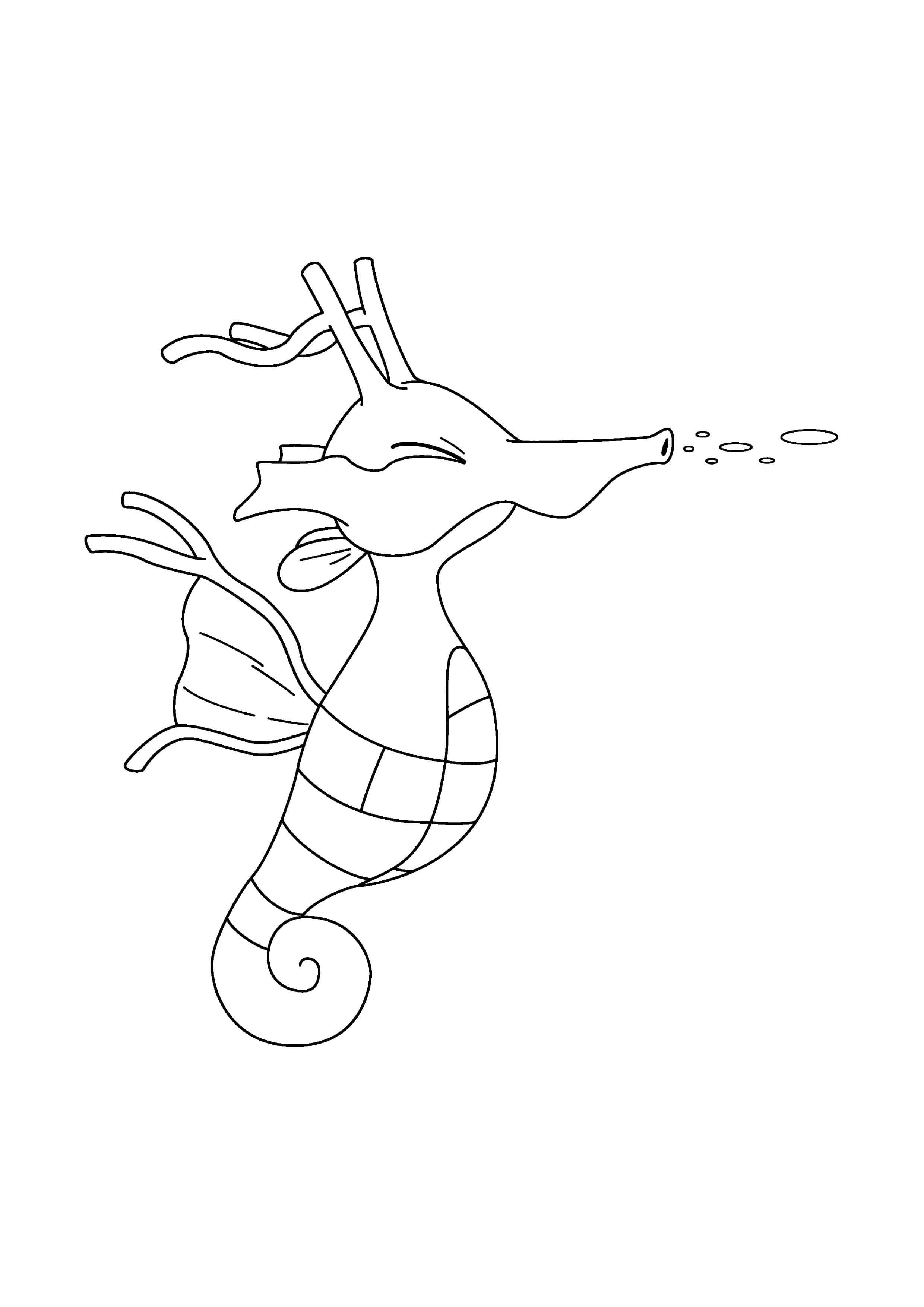 Página para colorear Kingdra (A4) para imprimir
