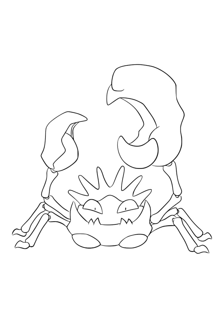 Página para colorear Kingler (A4) para imprimir