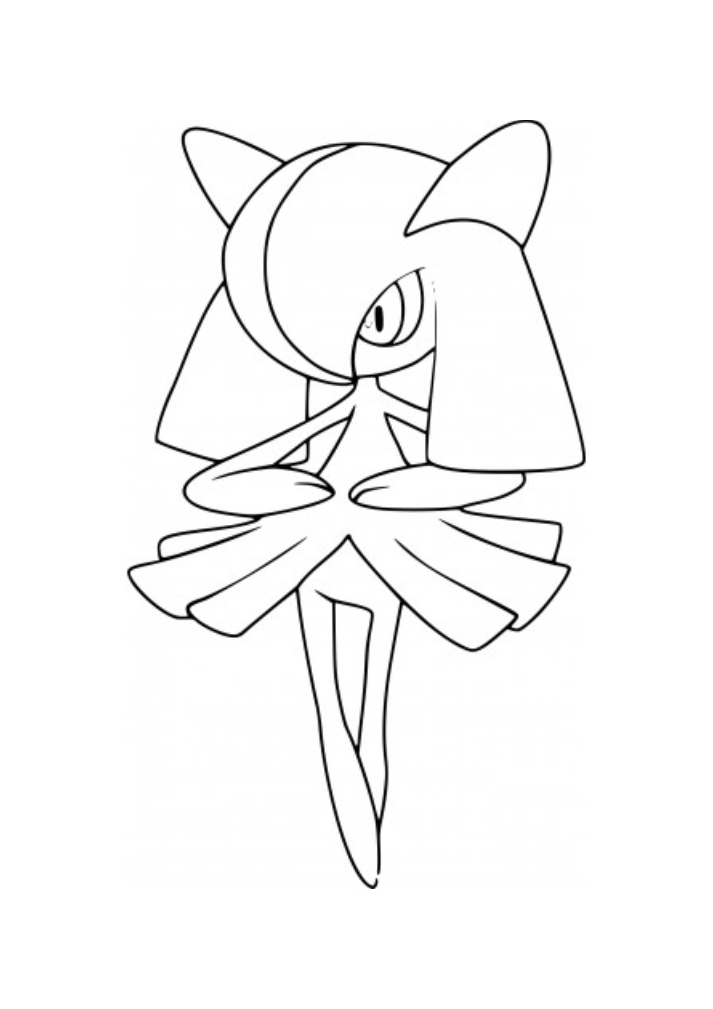 Página para colorear Kirlia (A4) para imprimir