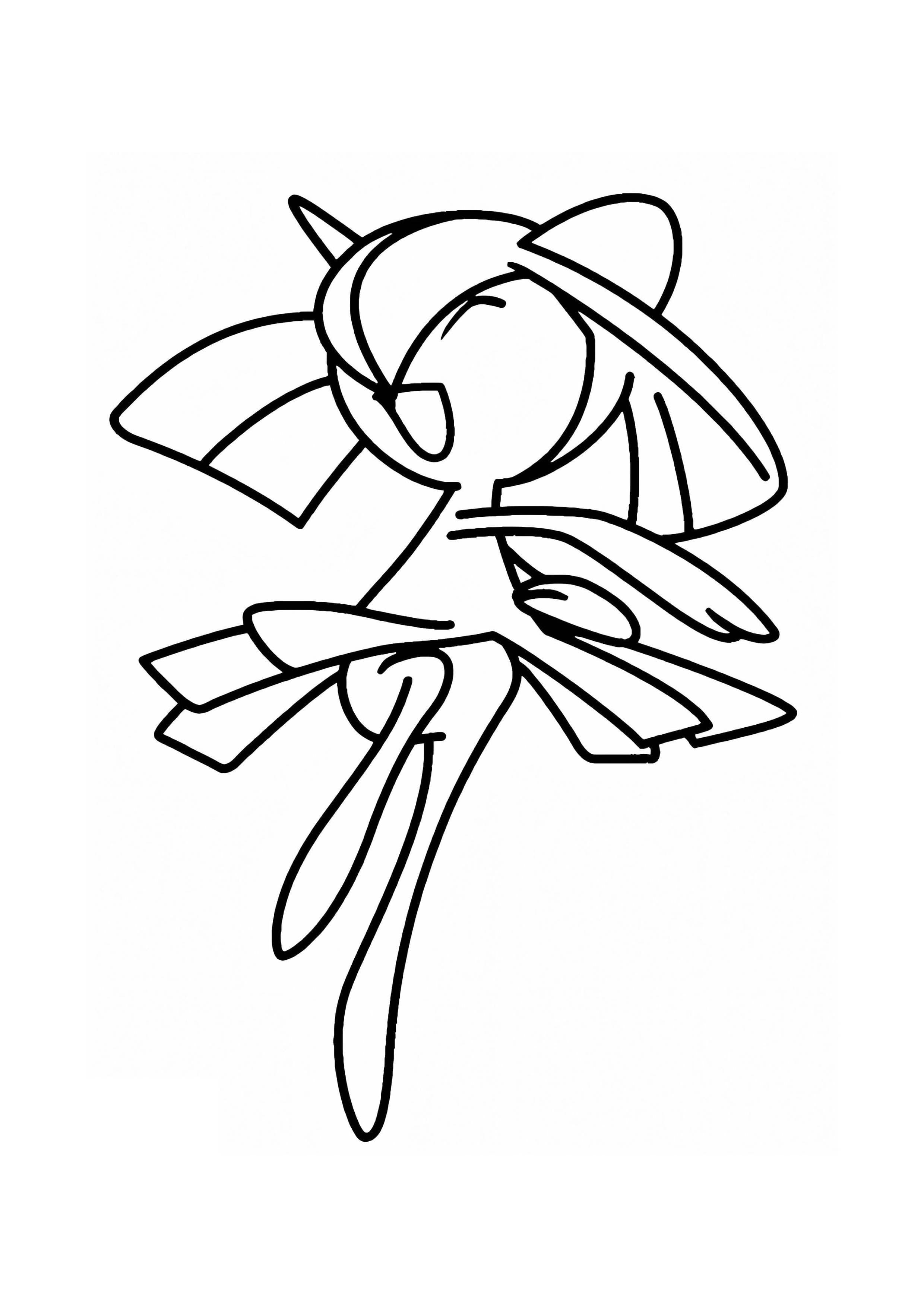 Página para colorear Kirlia (A4) para imprimir