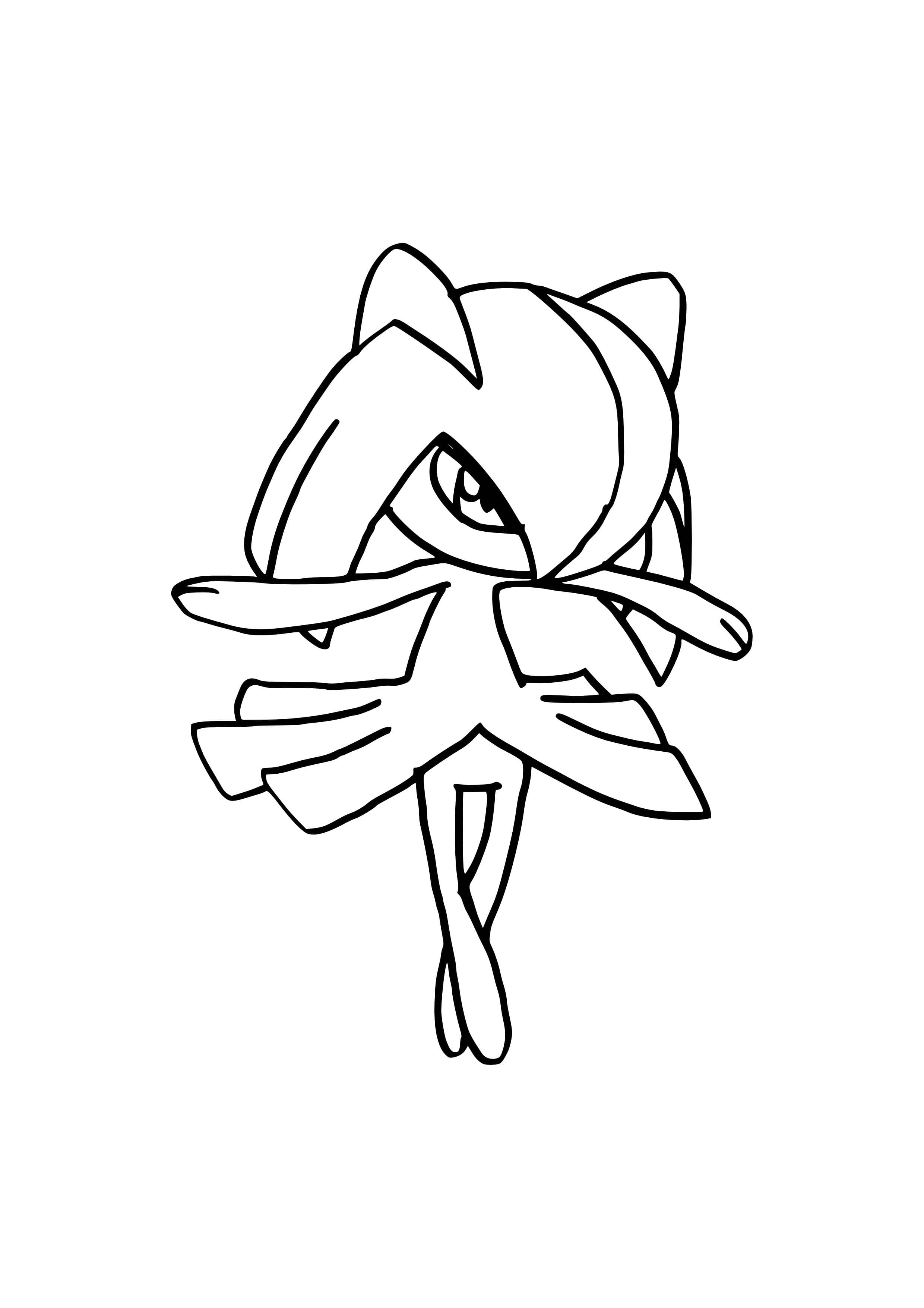 Página para colorear Kirlia (A4) para imprimir