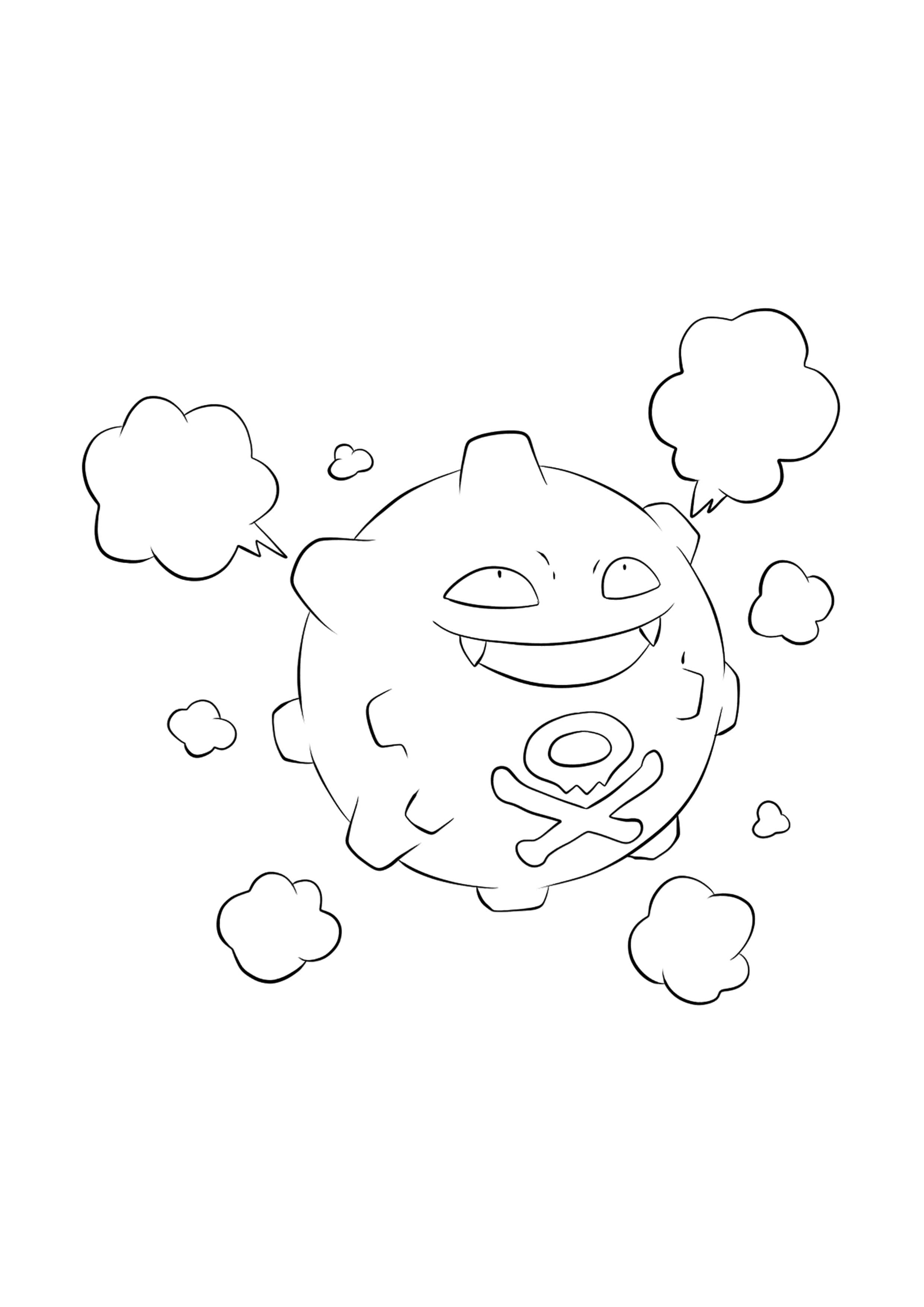 Página para colorear Koffing (A4) para imprimir