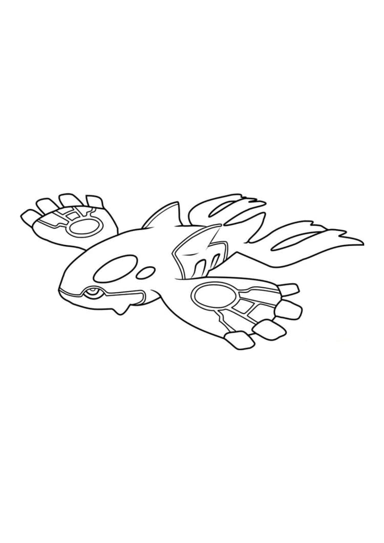 Página para colorear Kyogre (A4) para imprimir