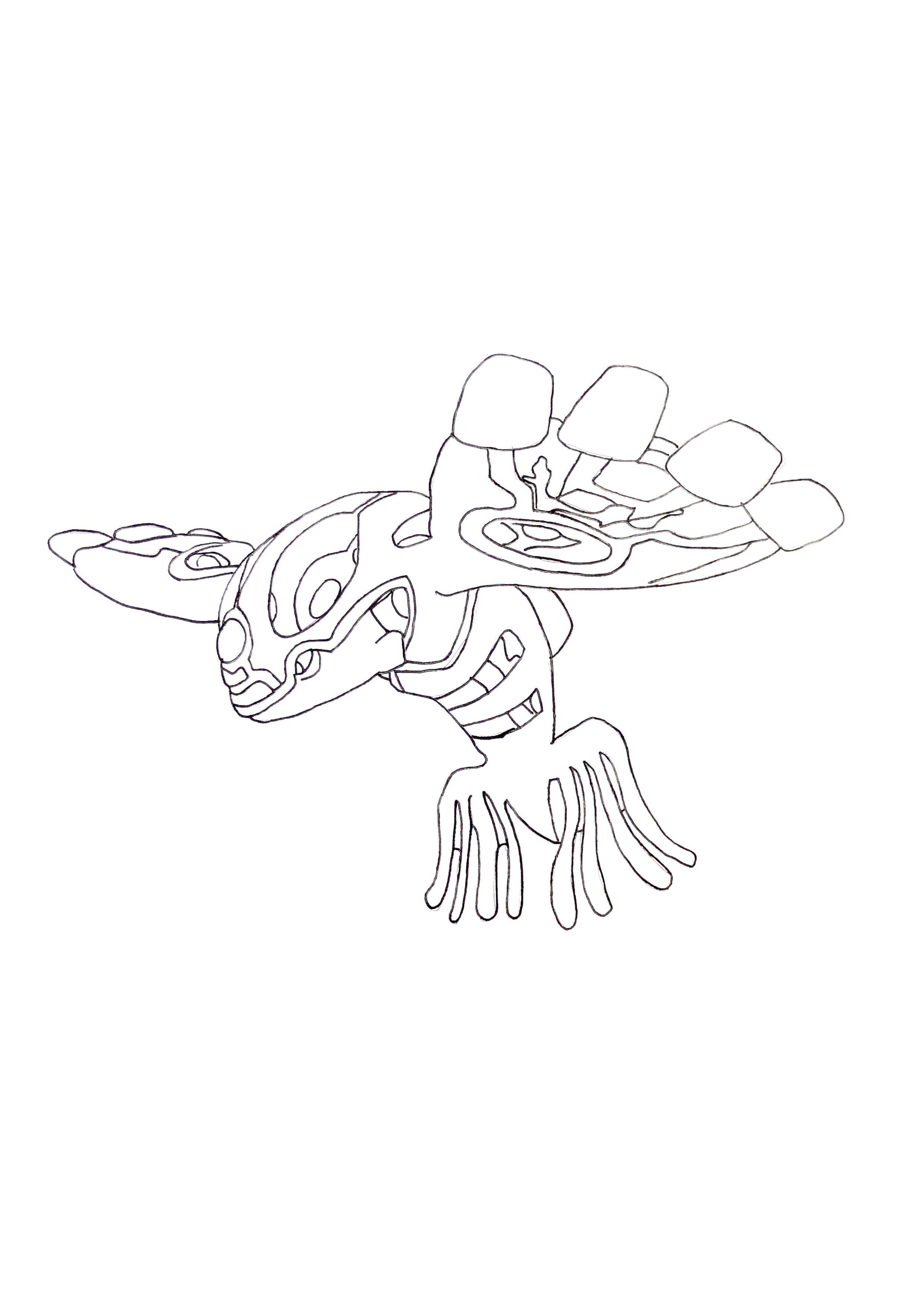 Página para colorear Kyogre (A4) para imprimir