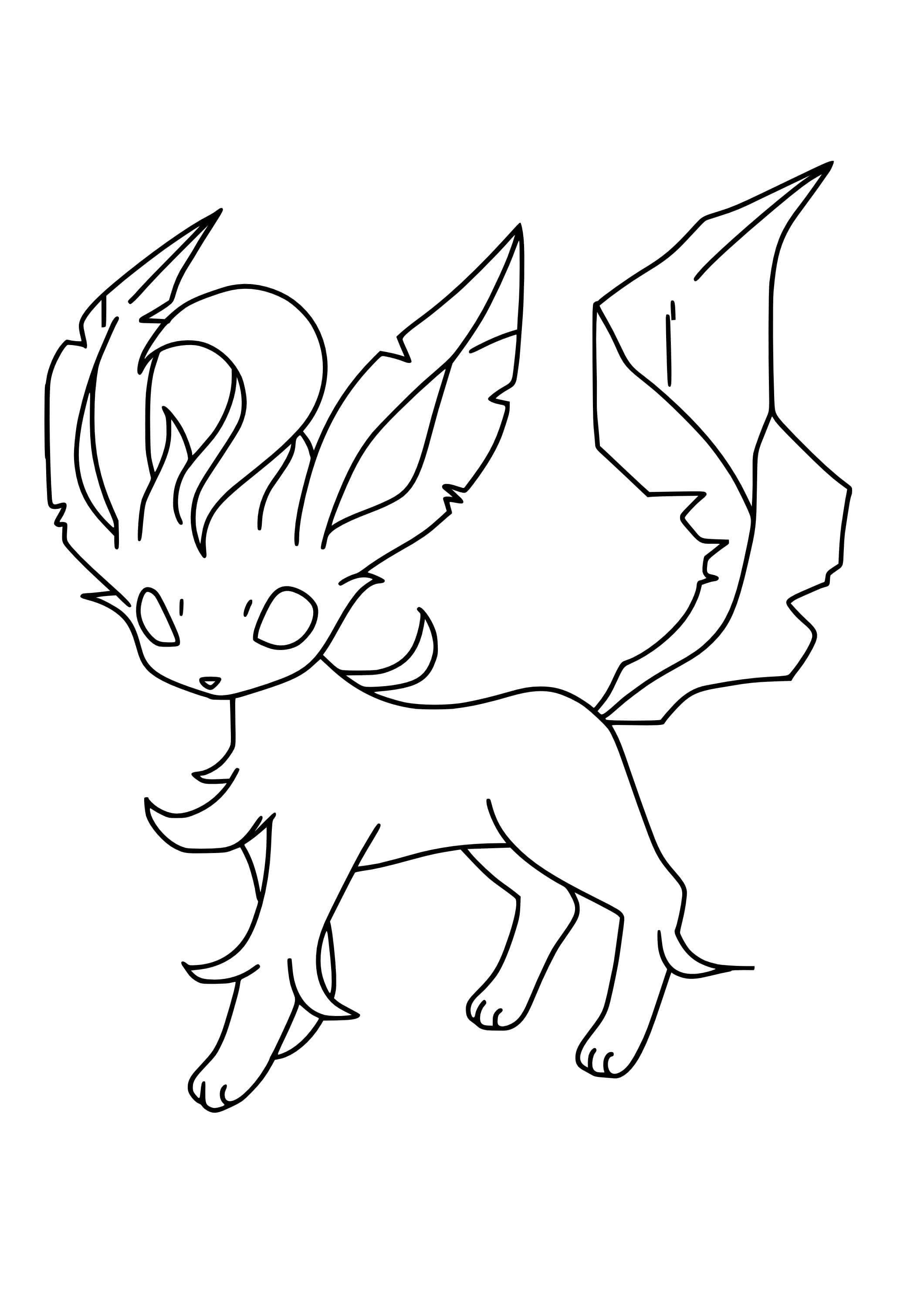 Página para colorear Leafeon (A4) para imprimir