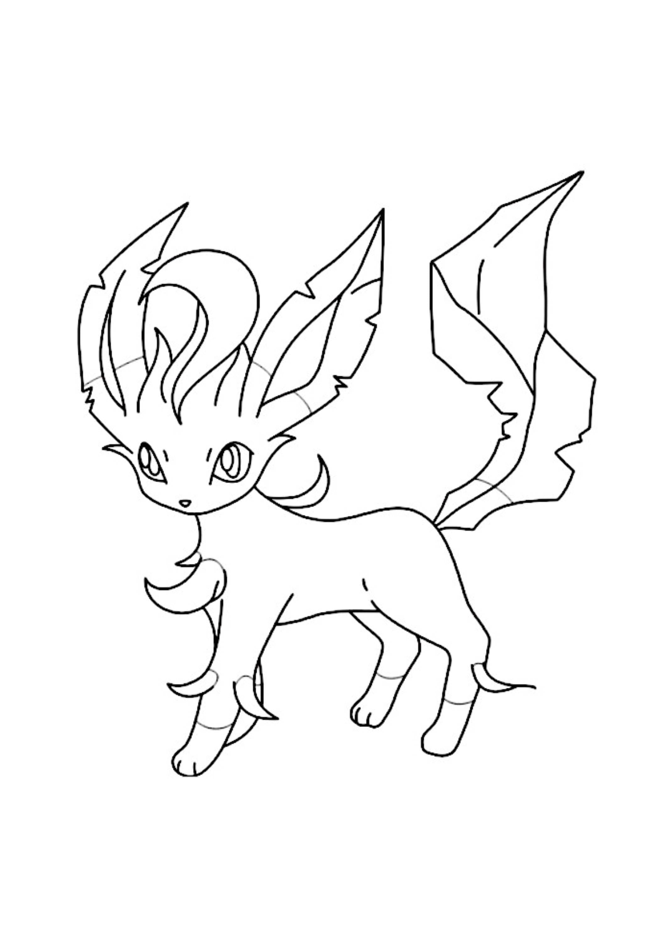 Página para colorear Leafeon (A4) para imprimir