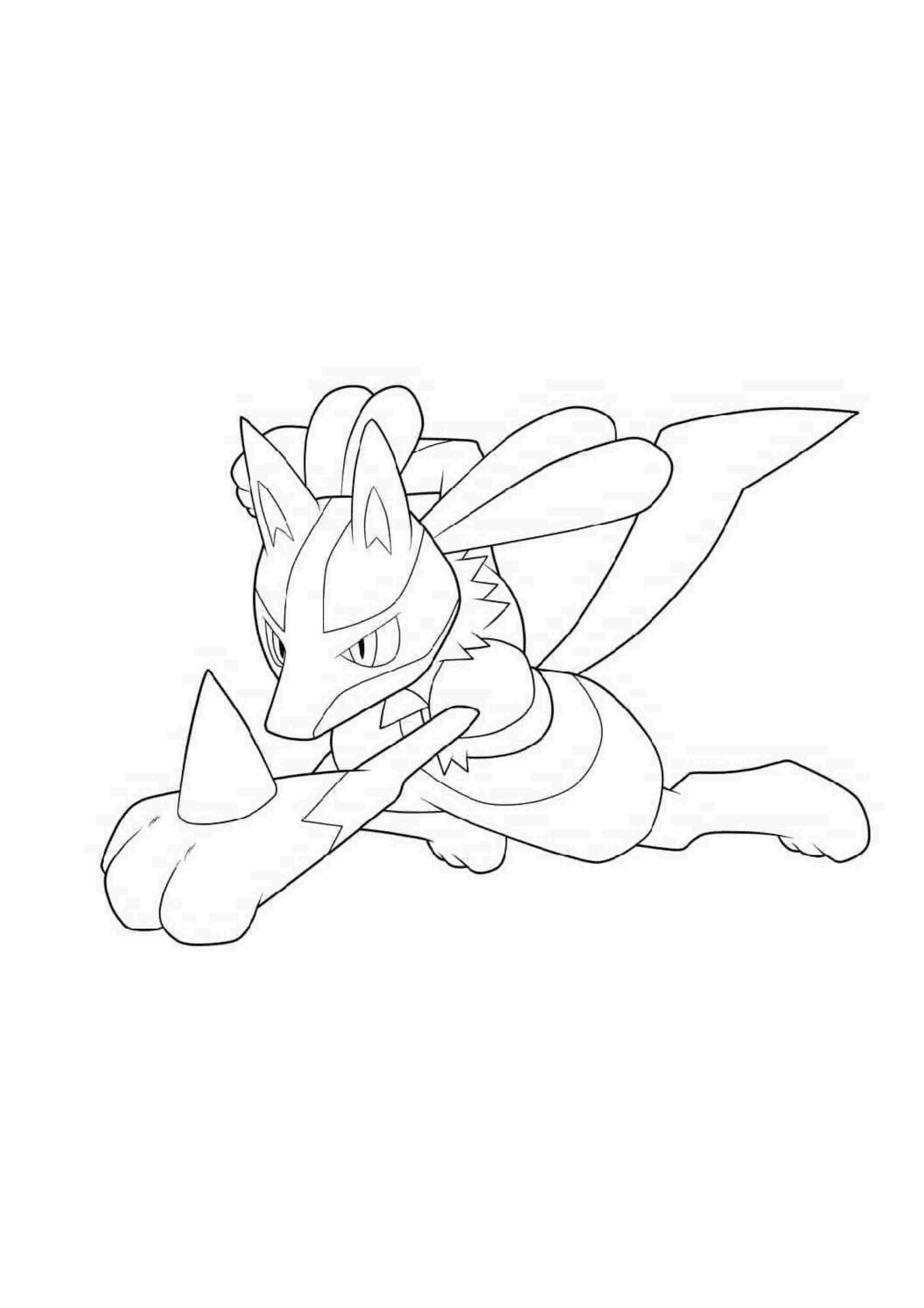 Página para colorear Lucario (A4) para imprimir