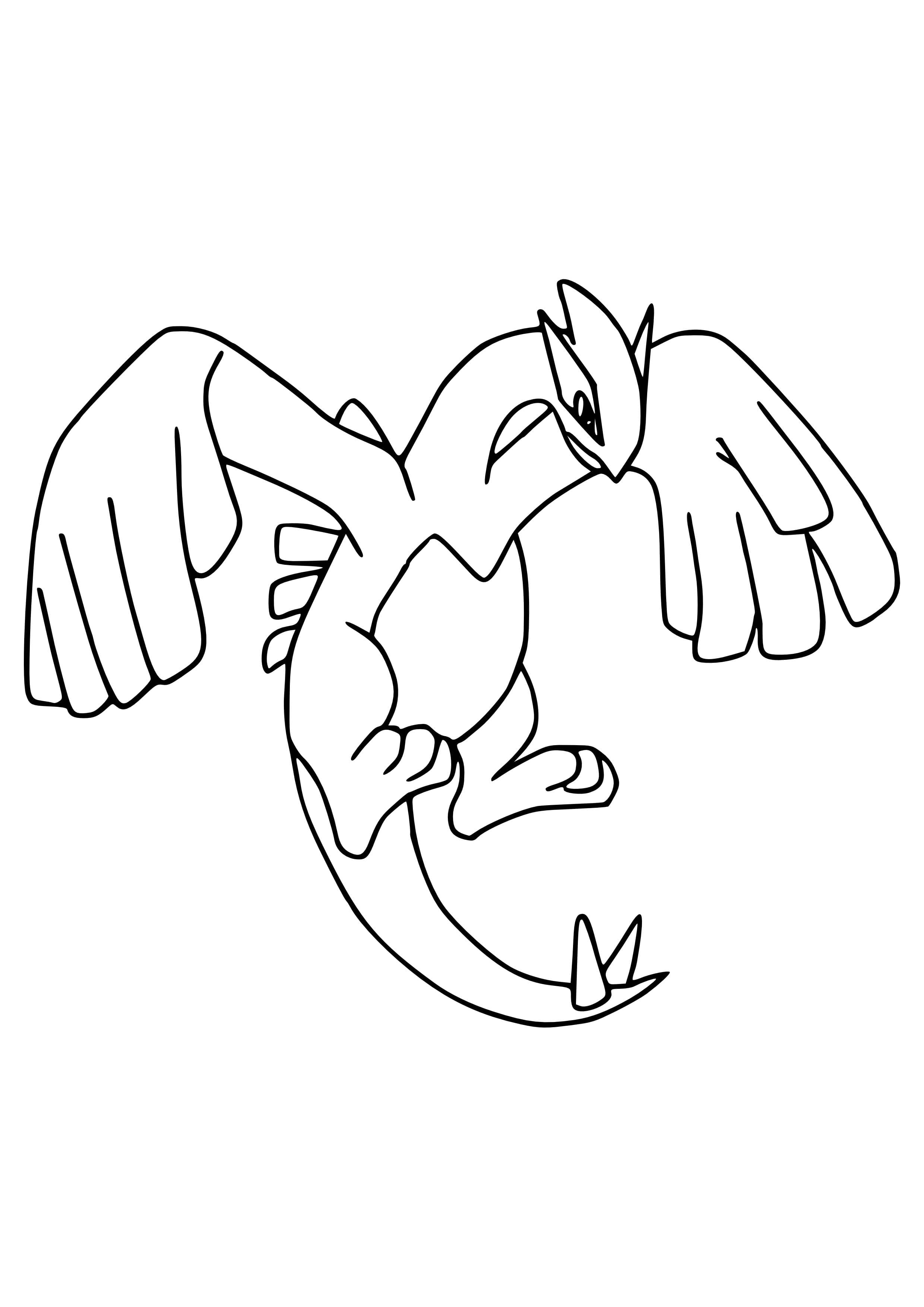 Página para colorear Lugia (A4) para imprimir