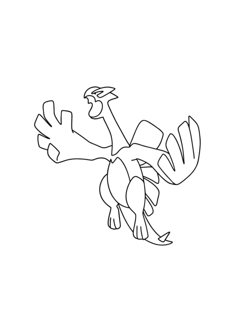 Página para colorear Lugia (A4) para imprimir