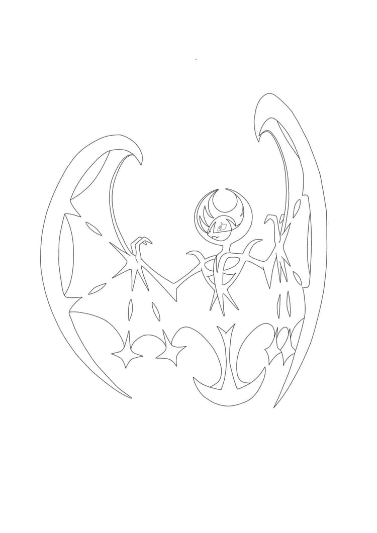 Página para colorear Lunala (A4) para imprimir