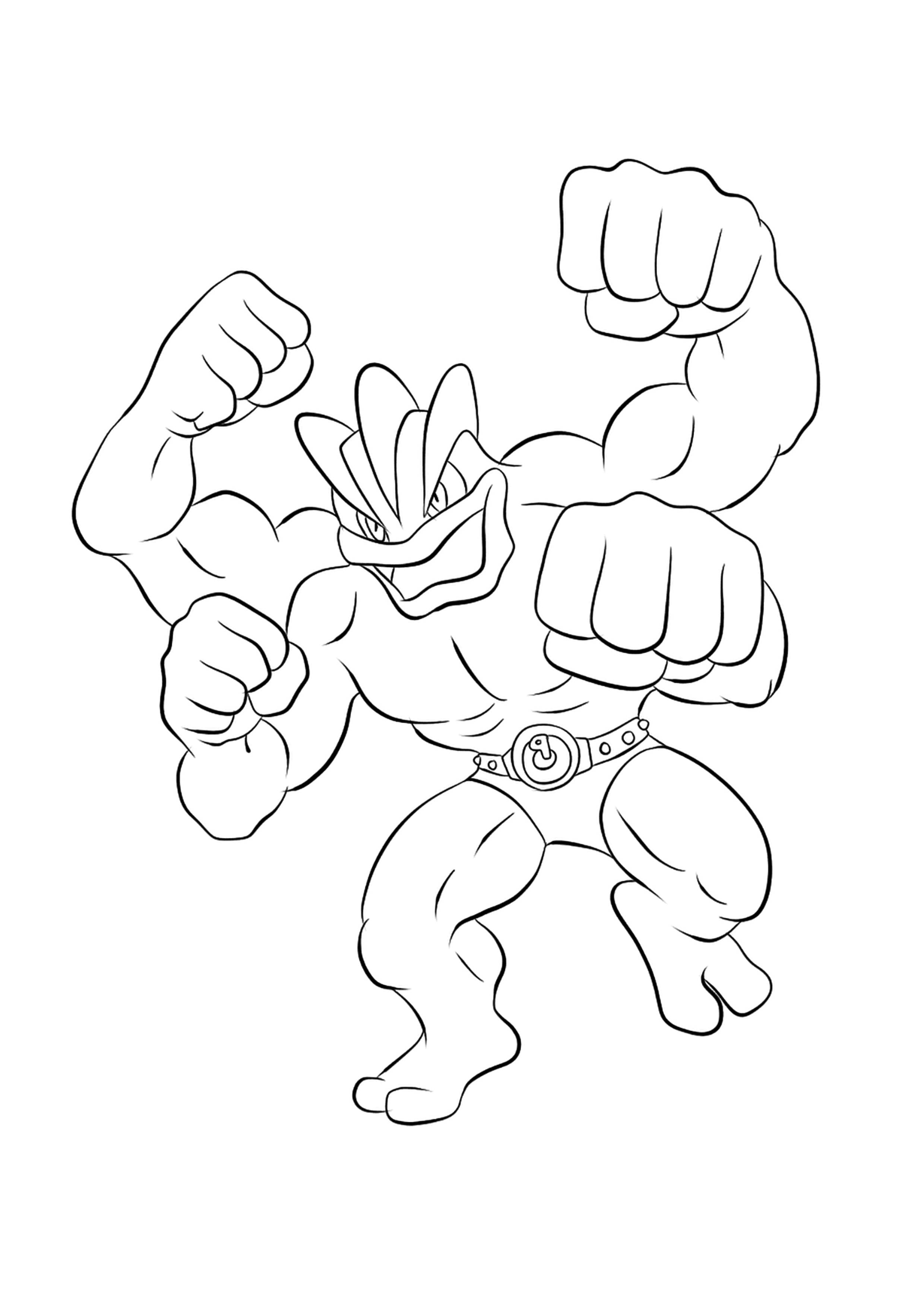 Página para colorear Machamp (A4) para imprimir