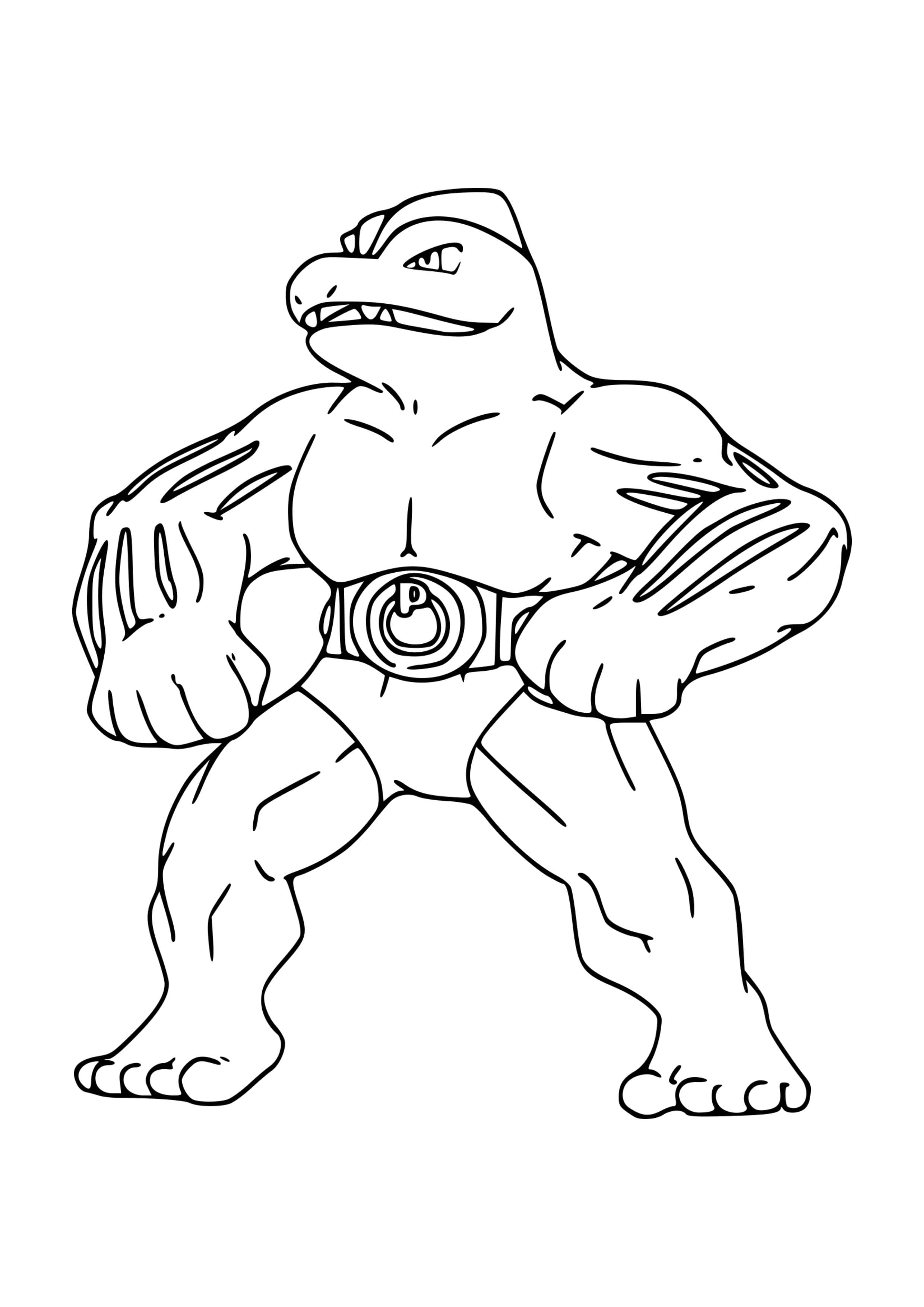 Página para colorear Machoke (A4) para imprimir