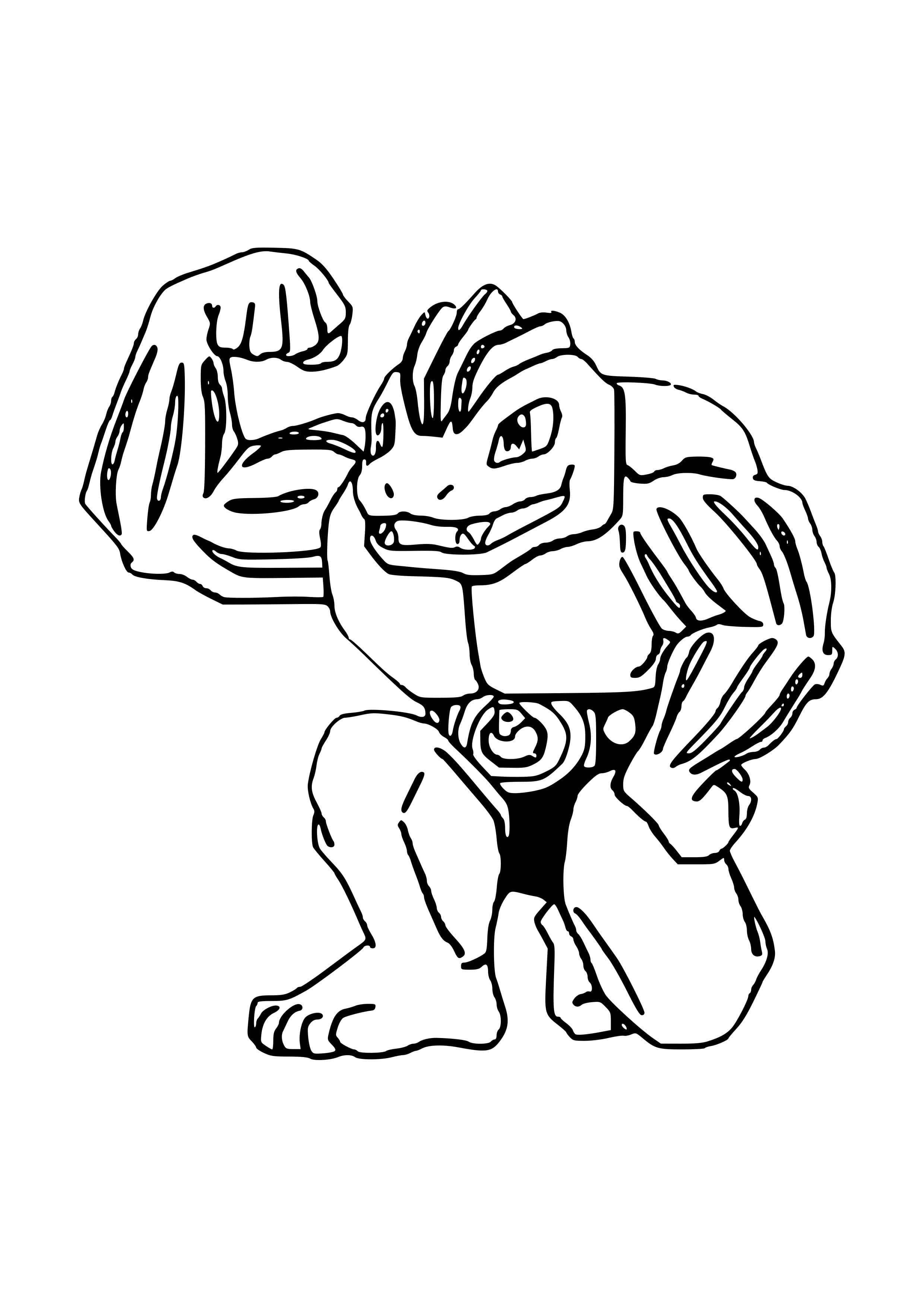 Página para colorear Machoke (A4) para imprimir