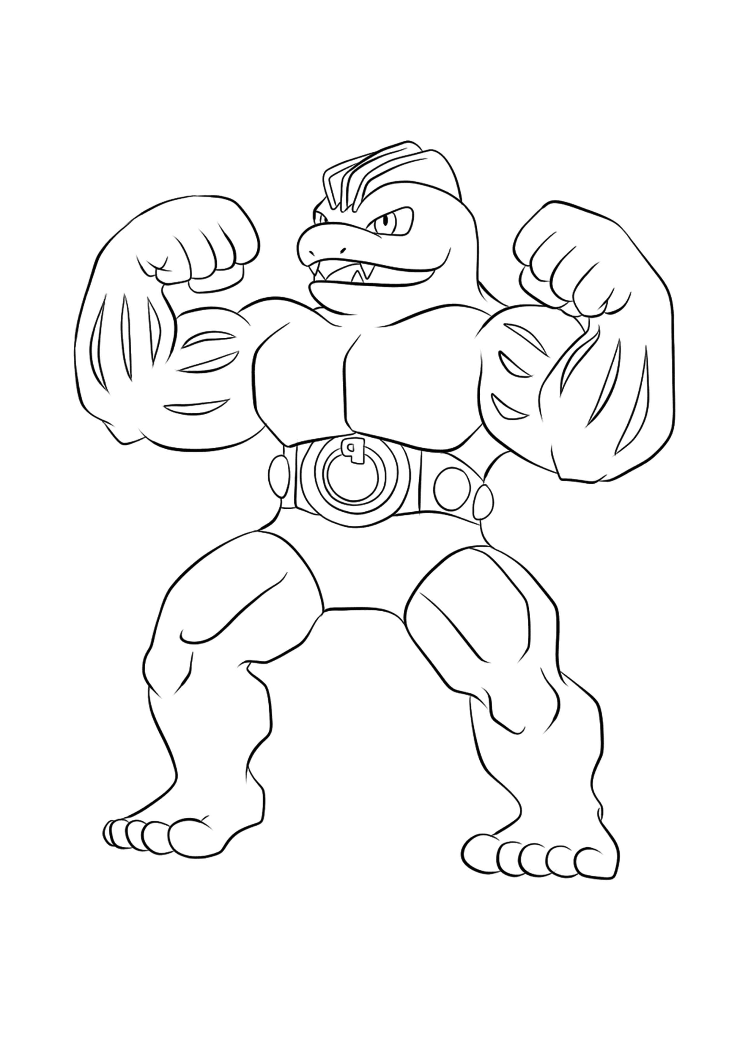 Página para colorear Machoke (A4) para imprimir