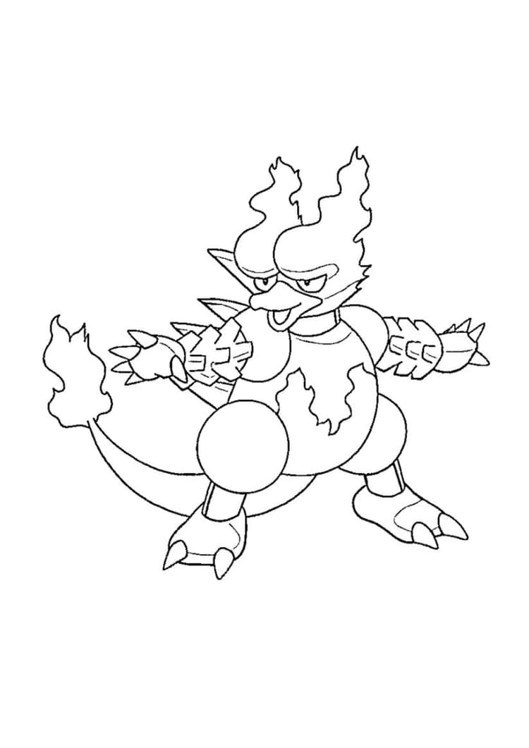 Página para colorear Magmar (A4) para imprimir