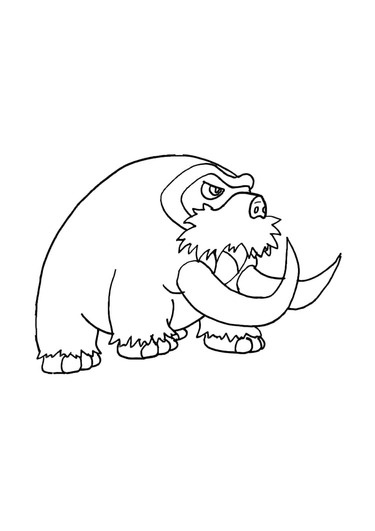 Página para colorear Mamoswine (A4) para imprimir