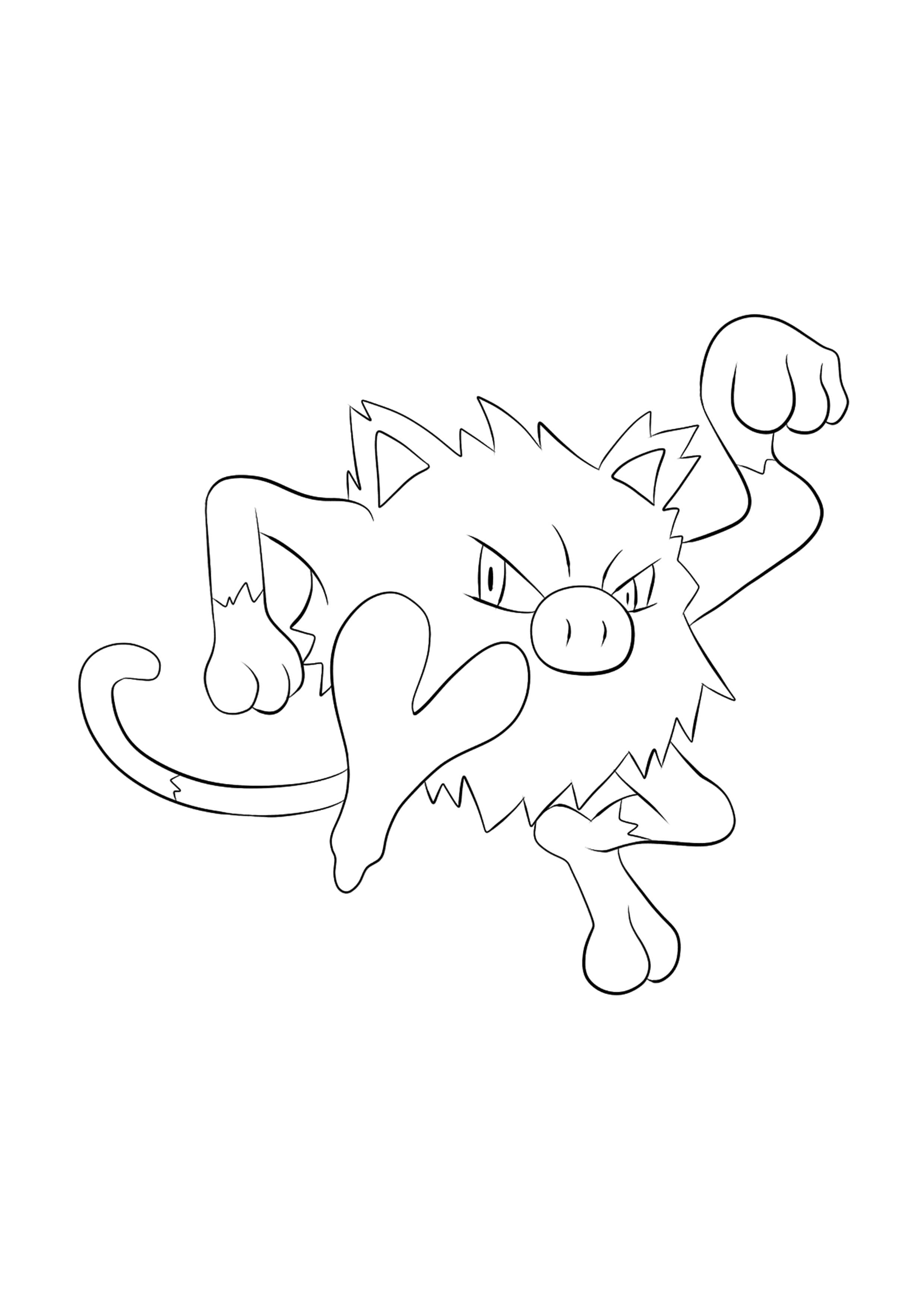 Página para colorear Mankey (A4) para imprimir