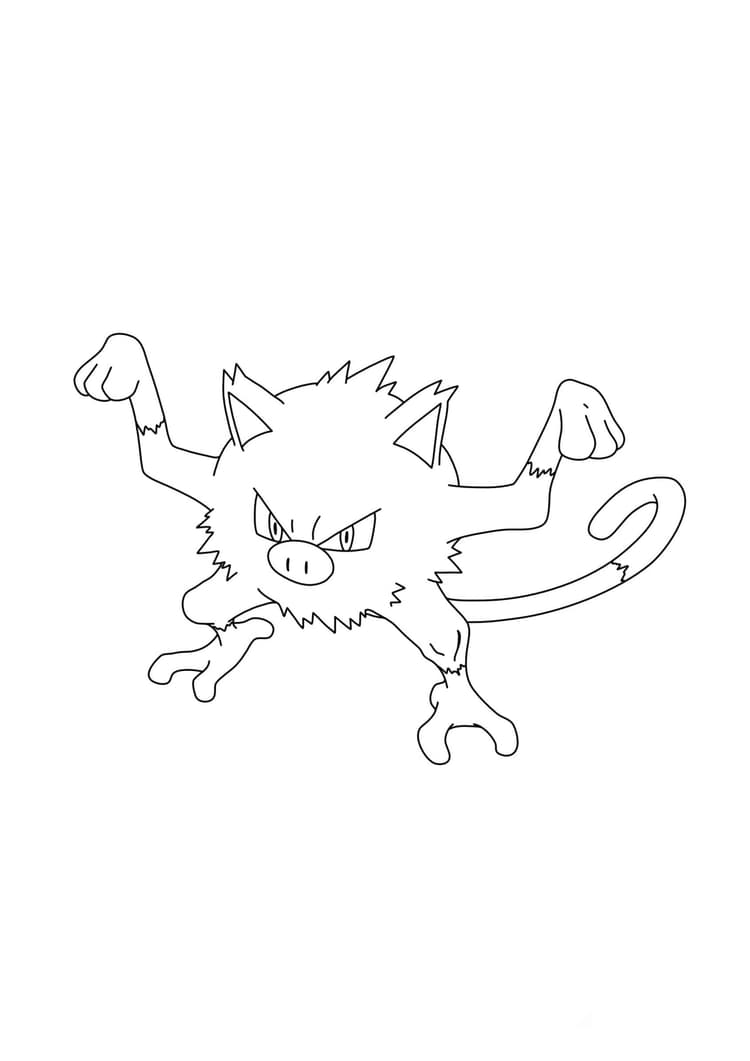 Página para colorear Mankey (A4) para imprimir