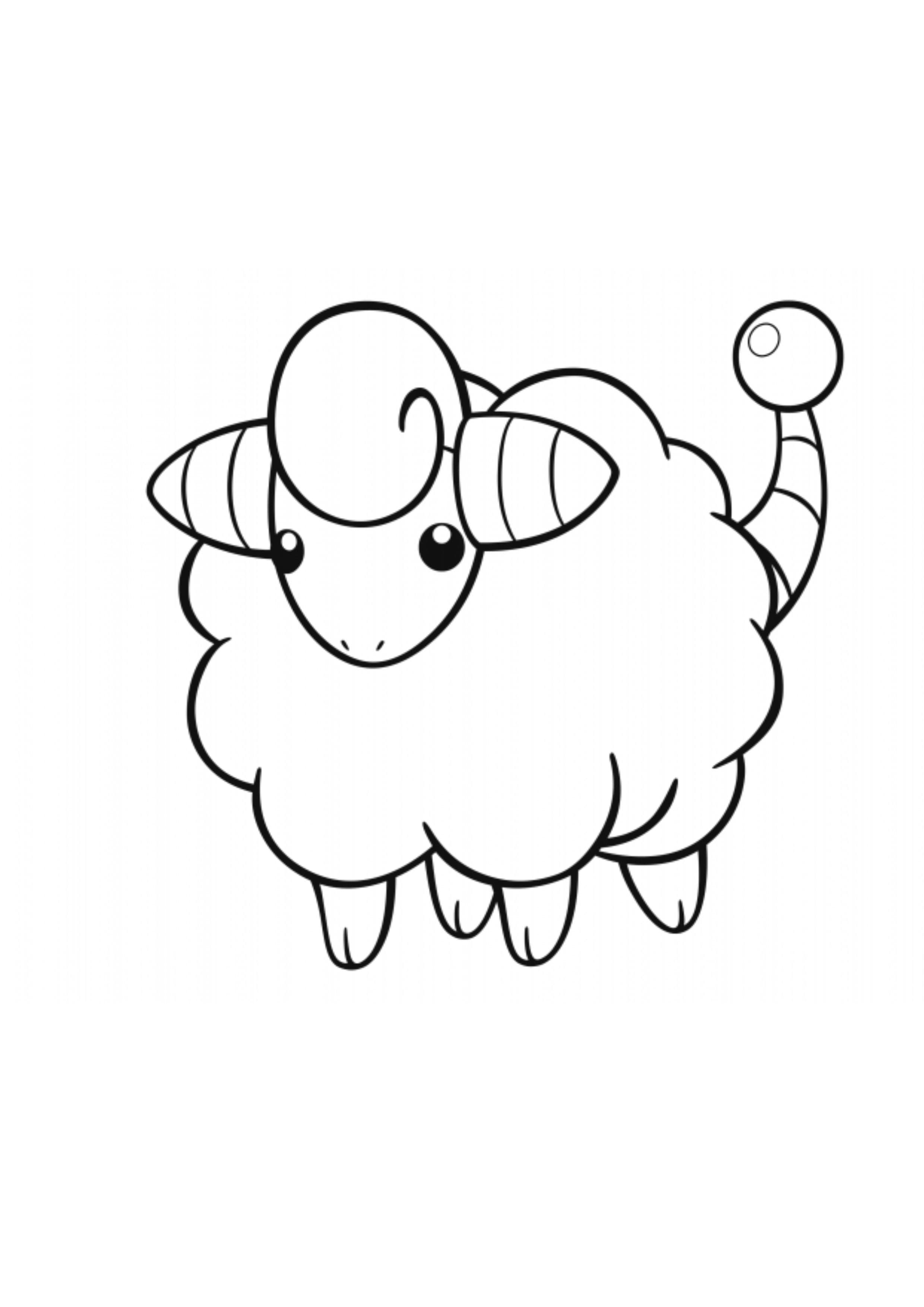 Página para colorear Mareep (A4) para imprimir