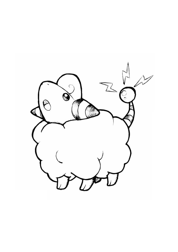 Página para colorear Mareep (A4) para imprimir