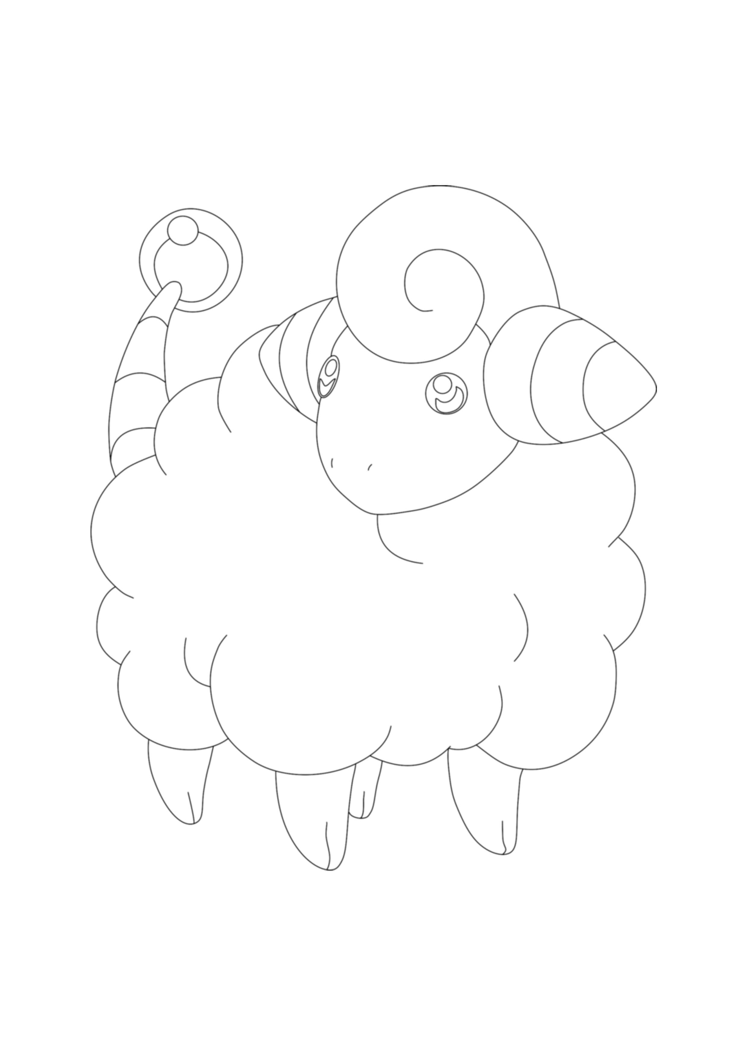 Página para colorear Mareep (A4) para imprimir