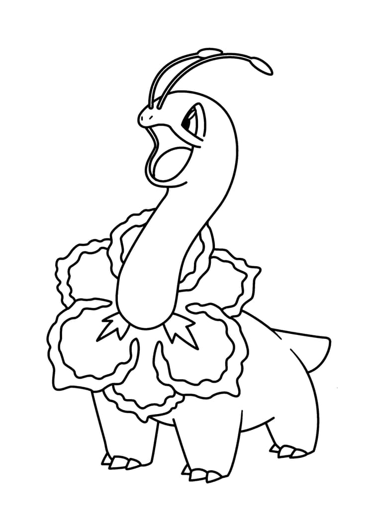 Página para colorear Meganium (A4) para imprimir