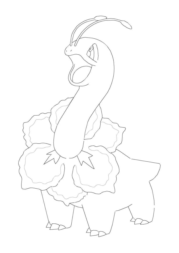 Página para colorear Meganium (A4) para imprimir