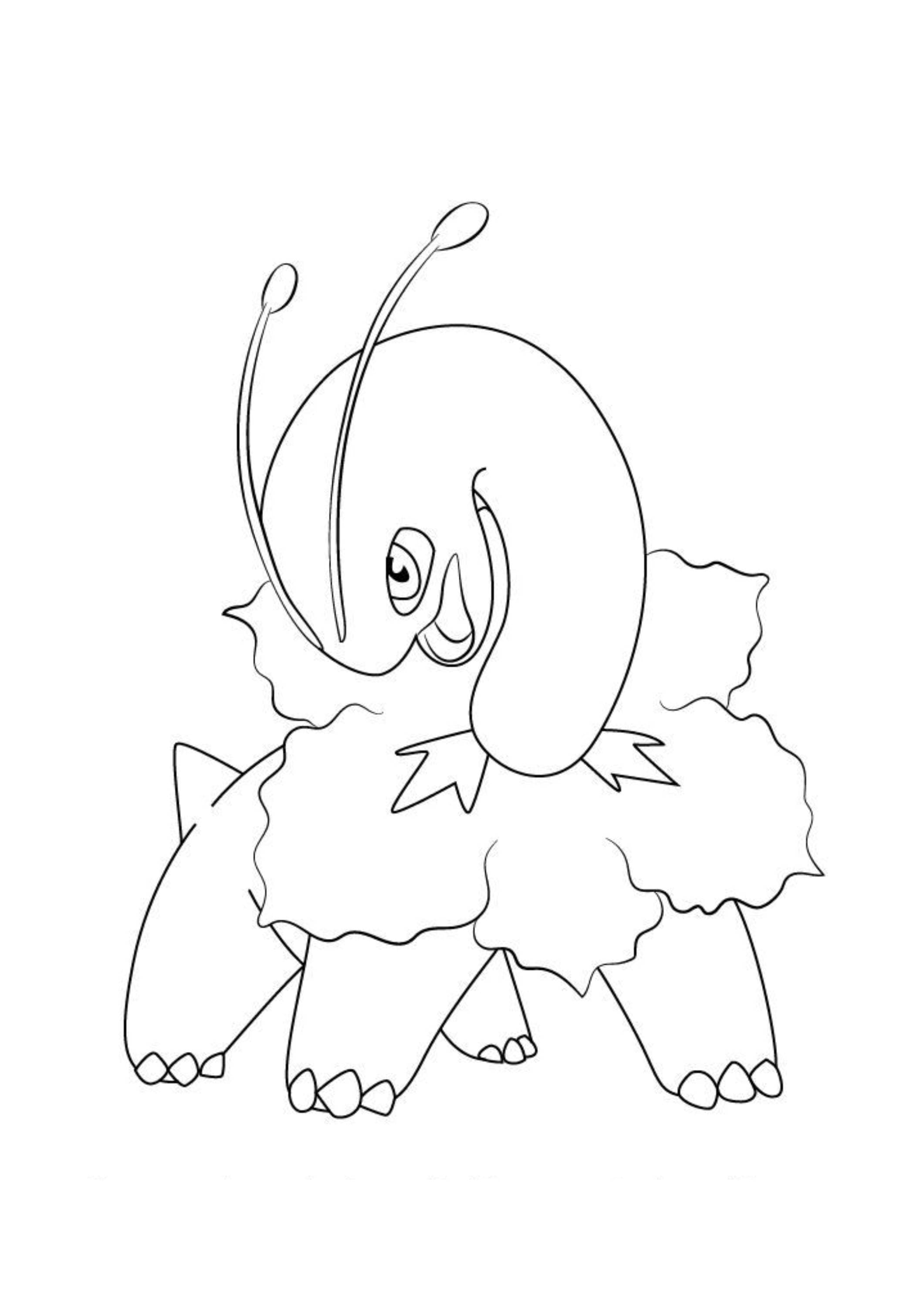 Página para colorear Meganium (A4) para imprimir