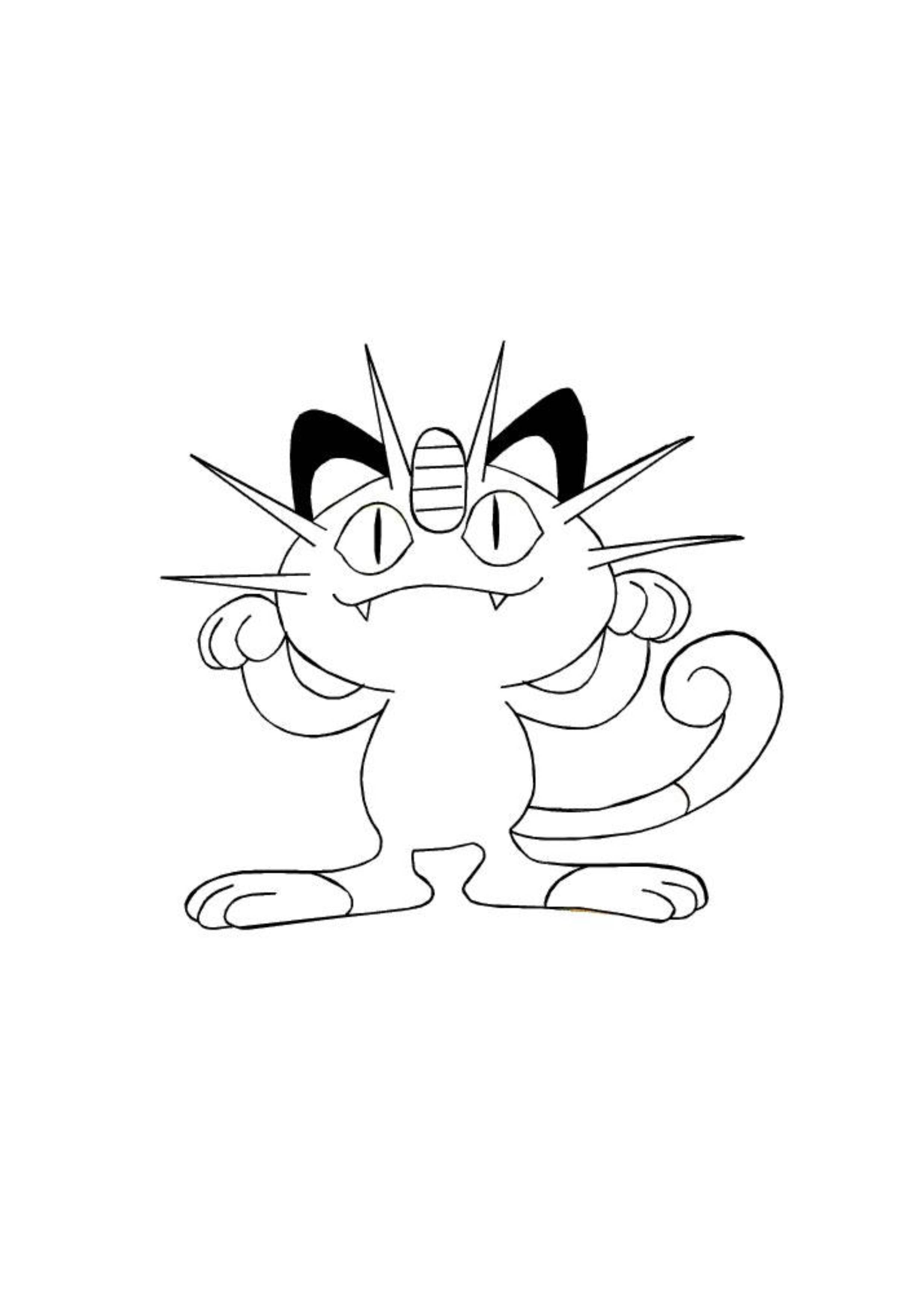 Página para colorear Meowth (A4) para imprimir