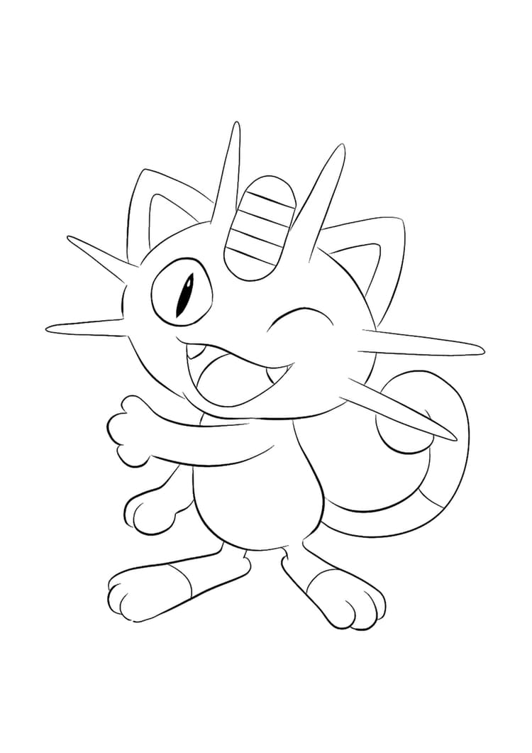 Página para colorear Meowth (A4) para imprimir