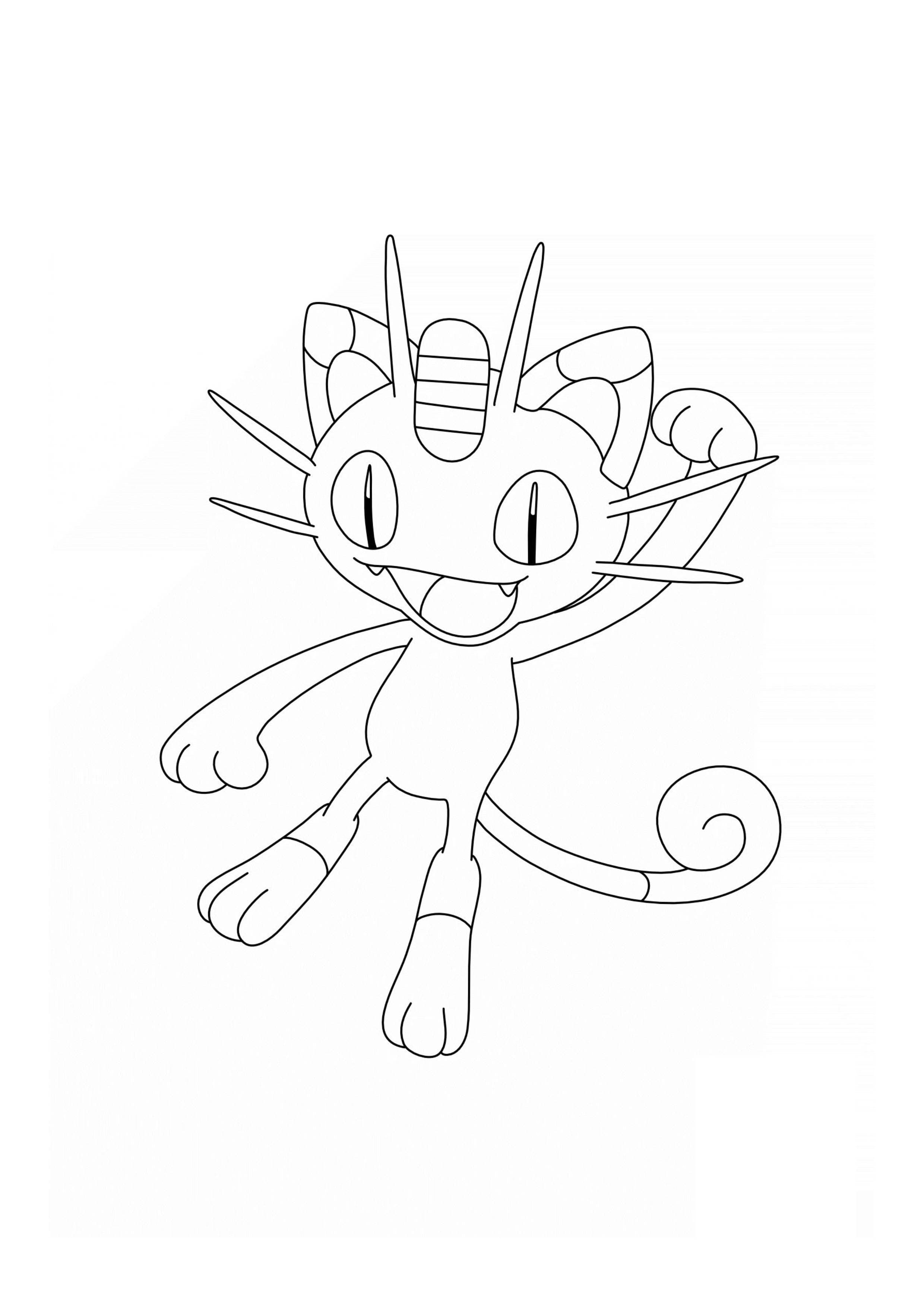 Página para colorear Meowth (A4) para imprimir